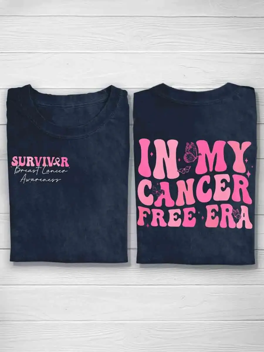 In My Cancer Free Era October Pink Art Print Casual T-Shirt