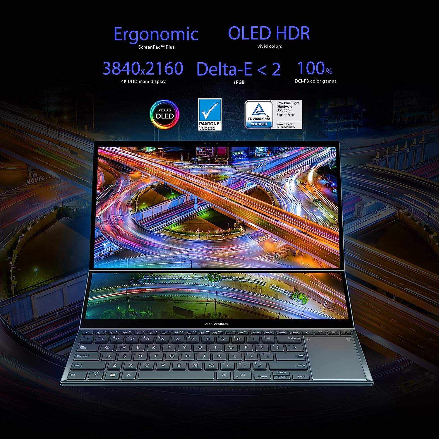 ASUS ZenBook Pro 16X OLED 16 inch 4K OLED 16:10 Touch Display, ASUS Dial, Intel Core i9-12900H, 32GB, 2TB, GeForce RTX 3060 GPU, Windows 11 Pro, Tech Black, UX7602ZM-XB96T