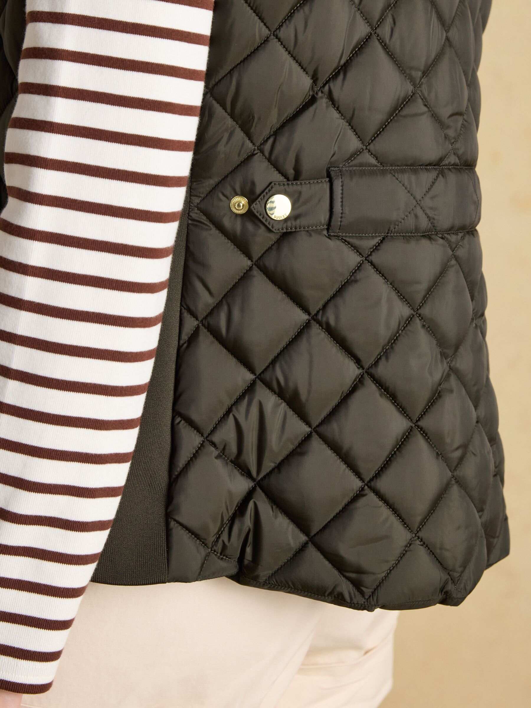Braemar Luxe Khaki Green Showerproof Diamond Quilted Gilet