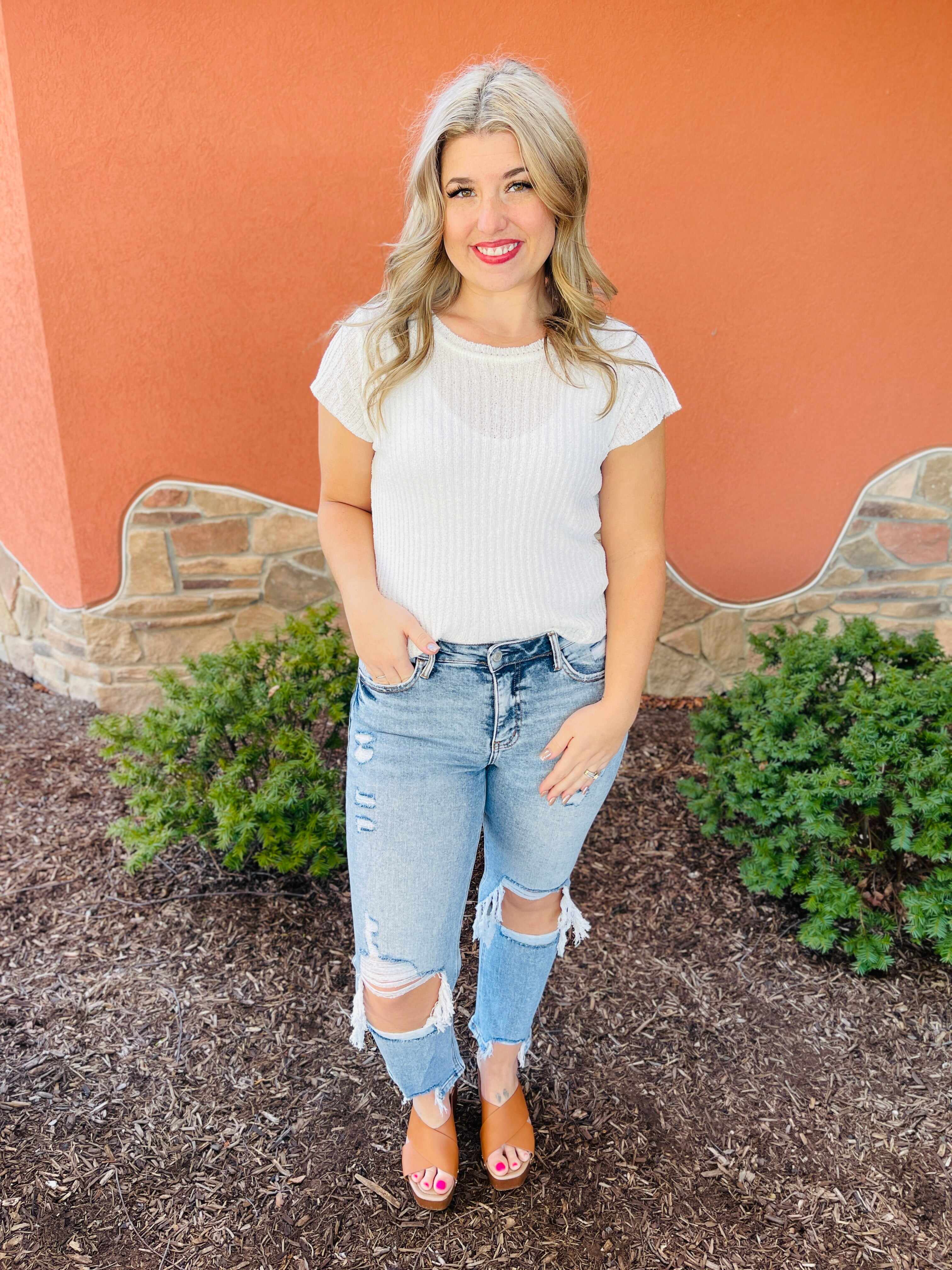 RESTOCK! Lovervet REG/CURVY You're My Lover Cropped Straight Leg Jeans