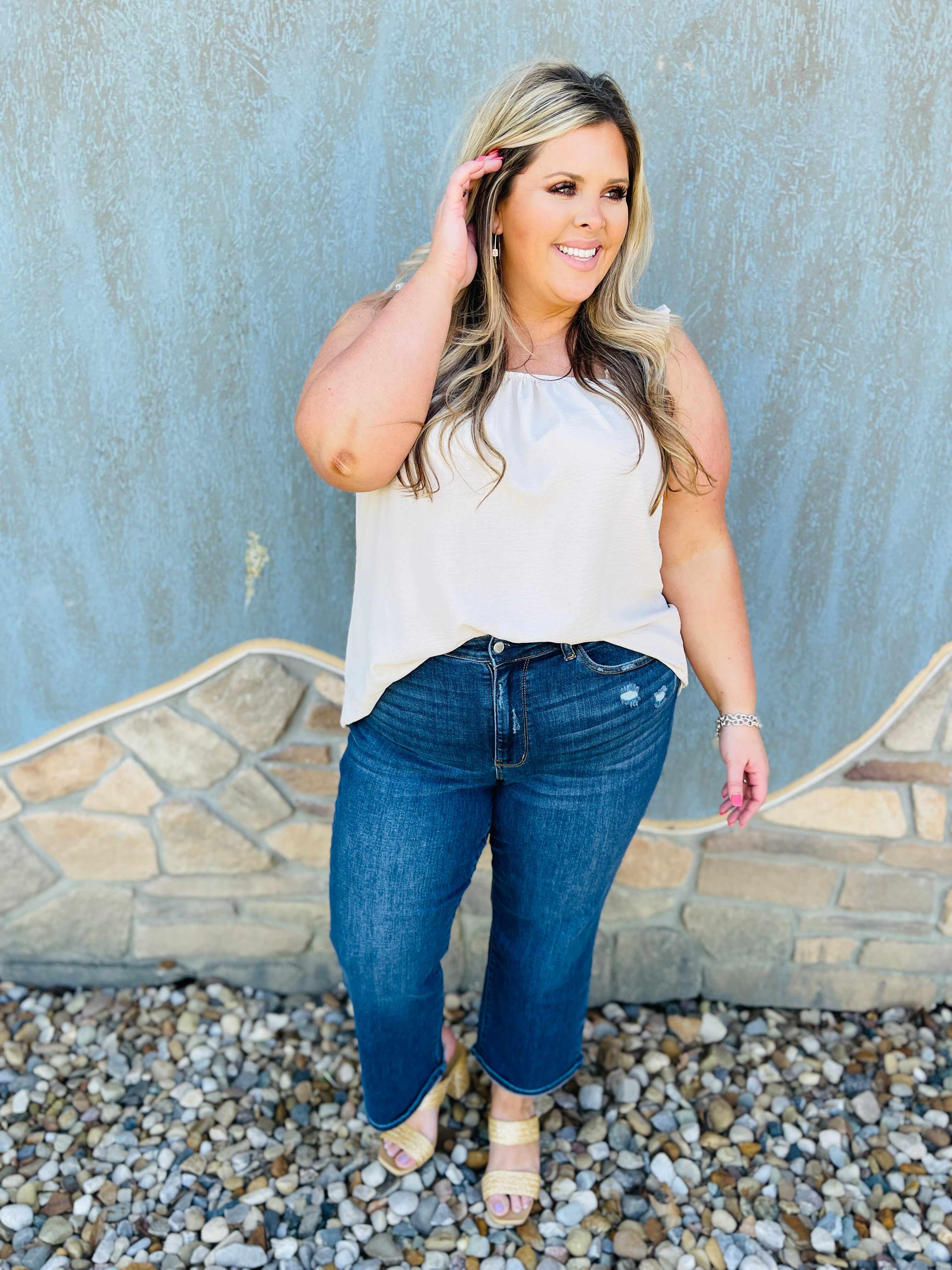 REG/CURVY No Bad Days Cropped Wide Leg Jeans