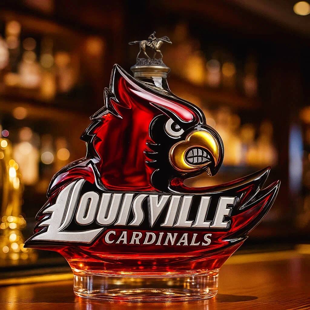 Louisville Cardinals Whiskey Bottle