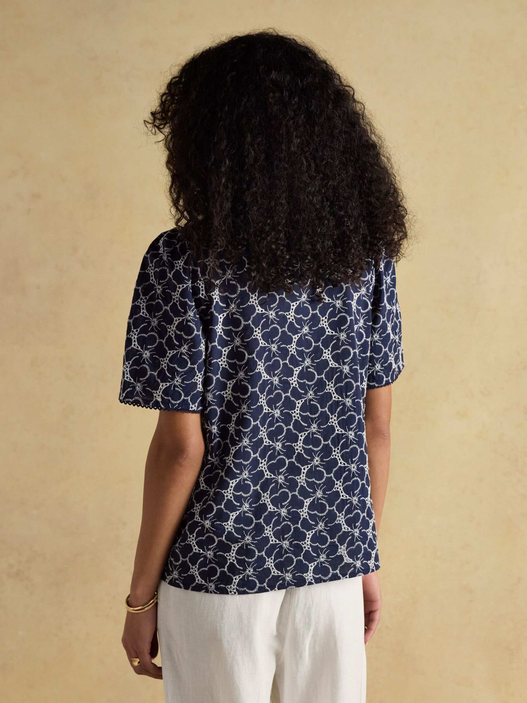 Remi Navy Broderie Blouse