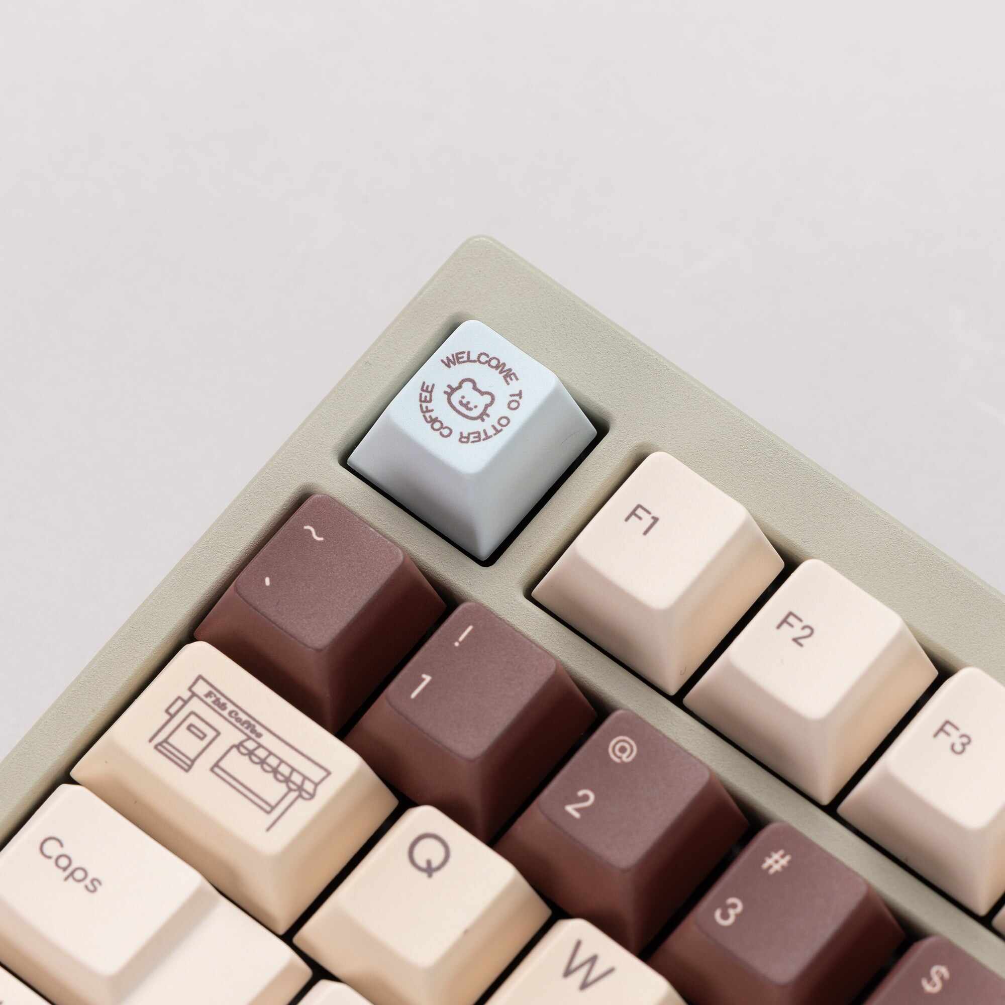 Otter Coffee Cherry profile Keycaps