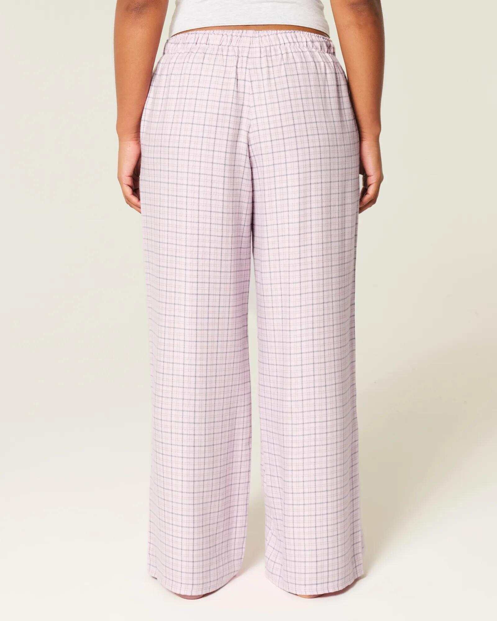 Number Graphic Baggy Flannel Pants