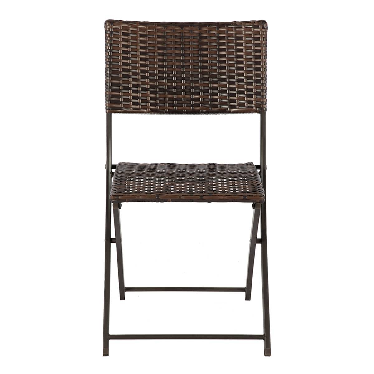 Hampton Wicker Patio Folding Chair, Brown