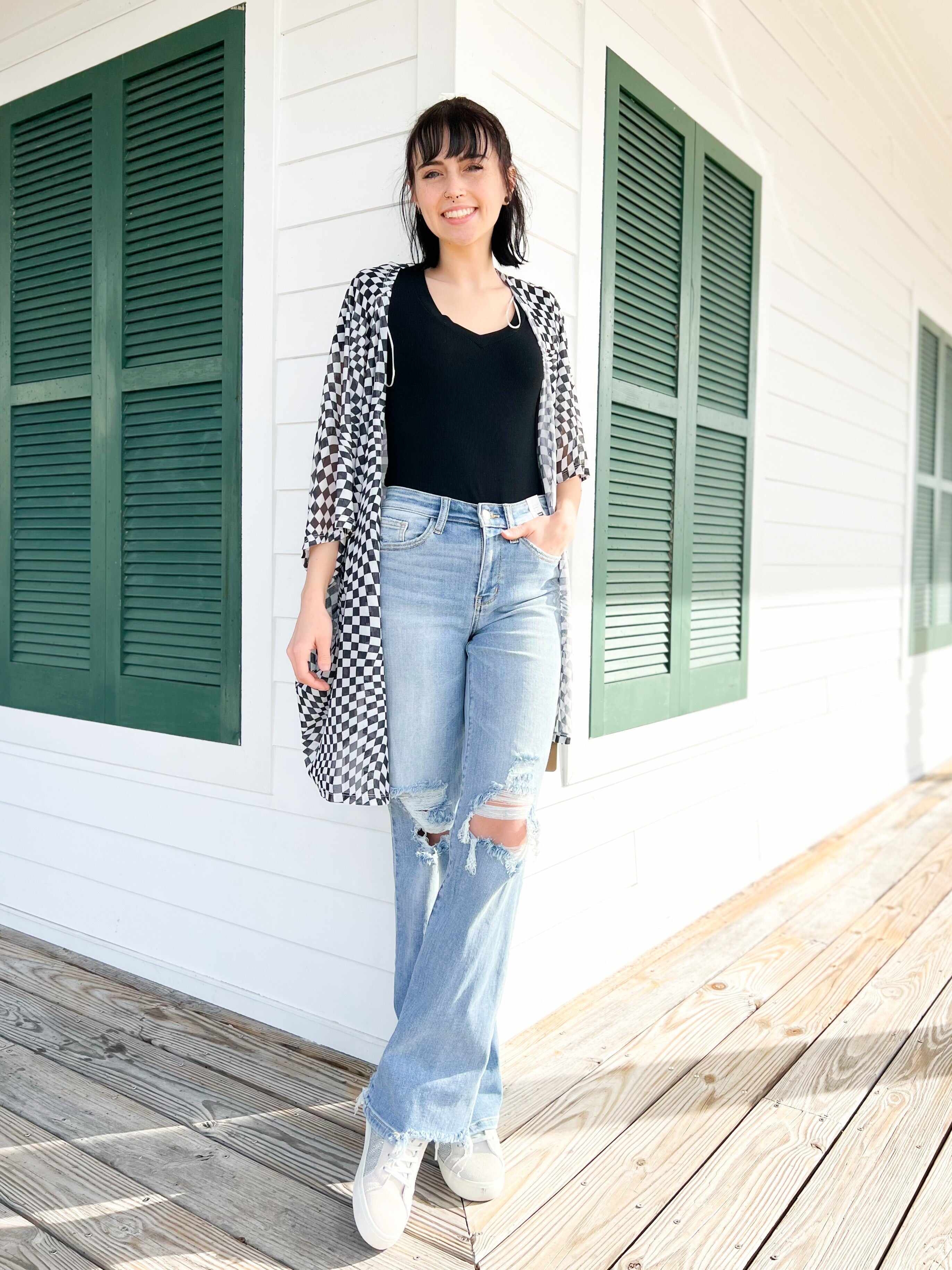🔥Hot Sales🔥Wonderwall High Rise 90s Destroyed Knee Straight Leg Jeans