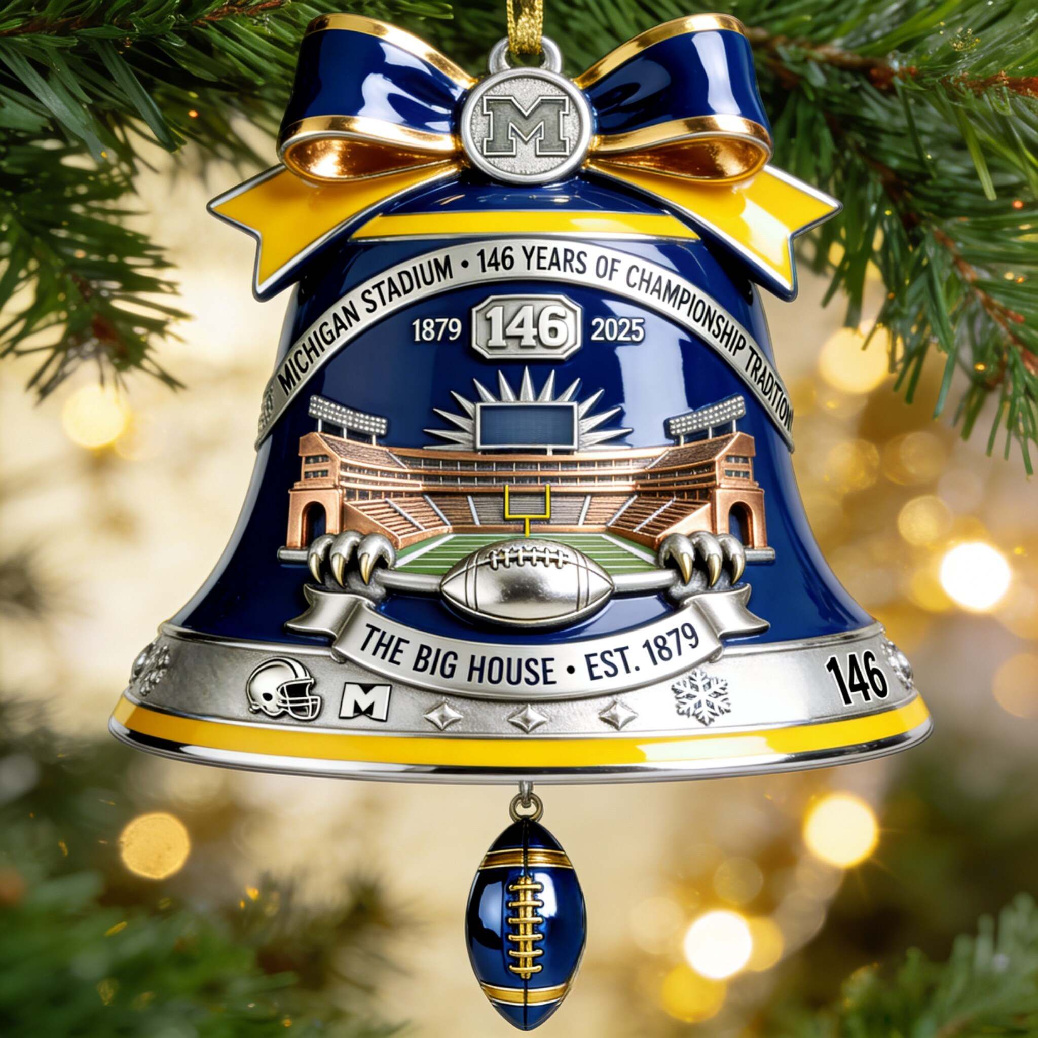 146th Anniversary Michigan Stadium Bell Ornament