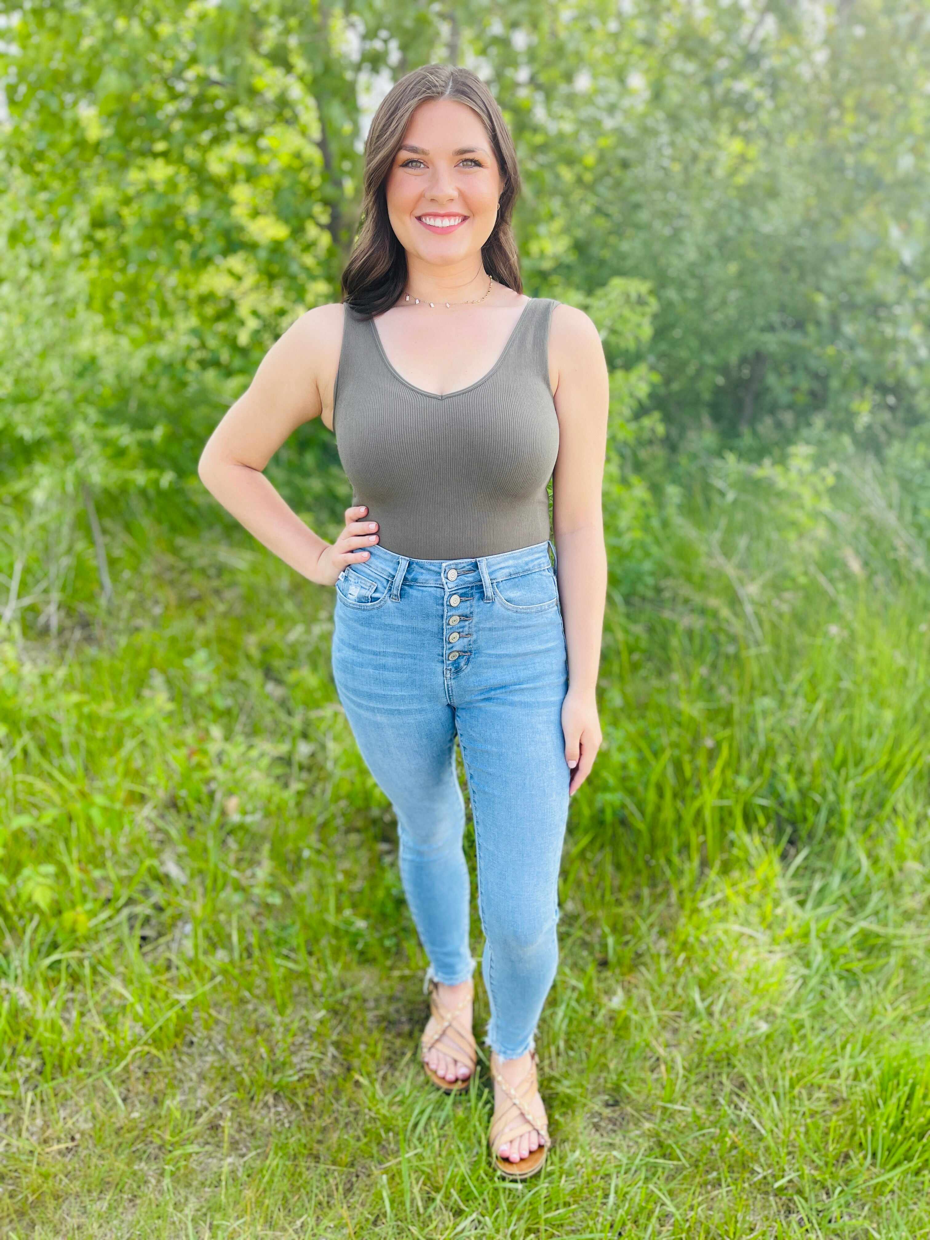 PLUS/REG Feel So Fly Button Fly Skinny Jeans