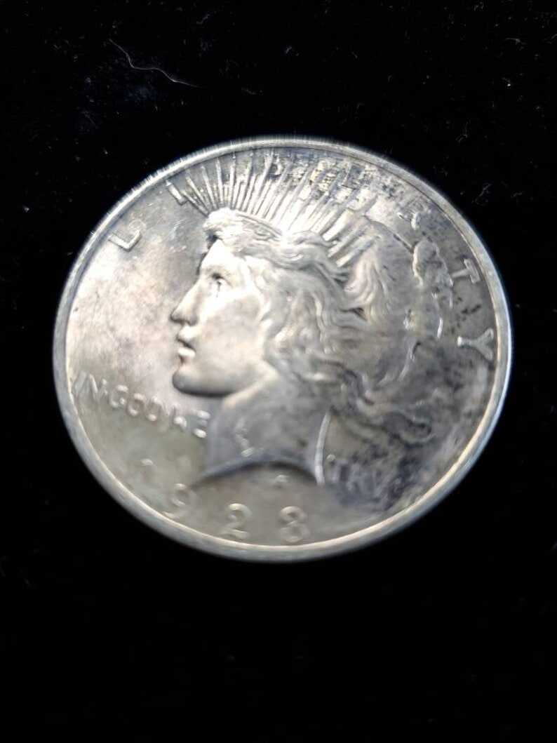 1923 Silver Peace Dollar Coin AU Nice color - obverse Reg 49   -  !  Lot# 505
