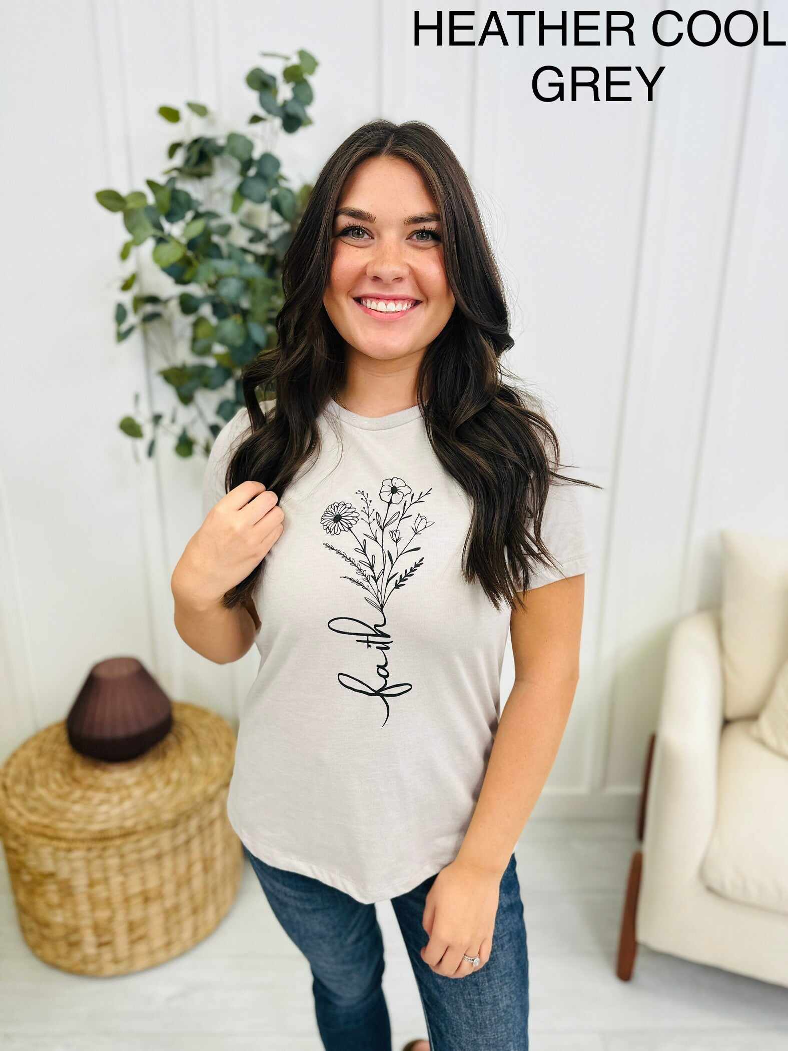 Faith Bouquet Graphic Tee- Multiple Colors!