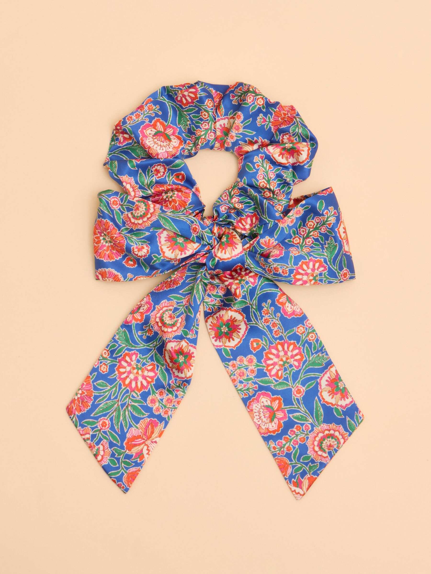 Elissia Blue/Pink Scarf Scrunchie