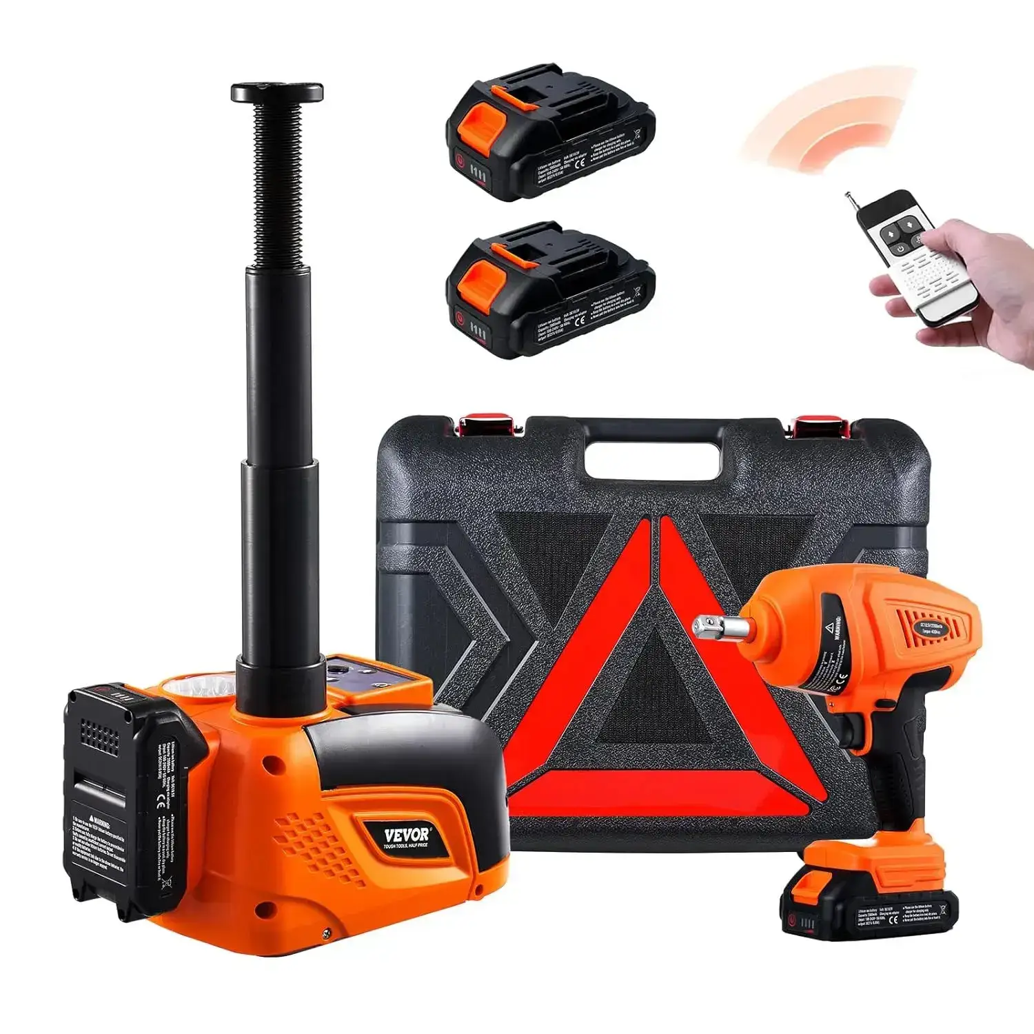 Upgraded Wireless Electric Hydraulic Car Jack with Remote Control & Battery Charging,  5 Tons /11000 lbs Portable Jack kit with Electric Impact Wrench