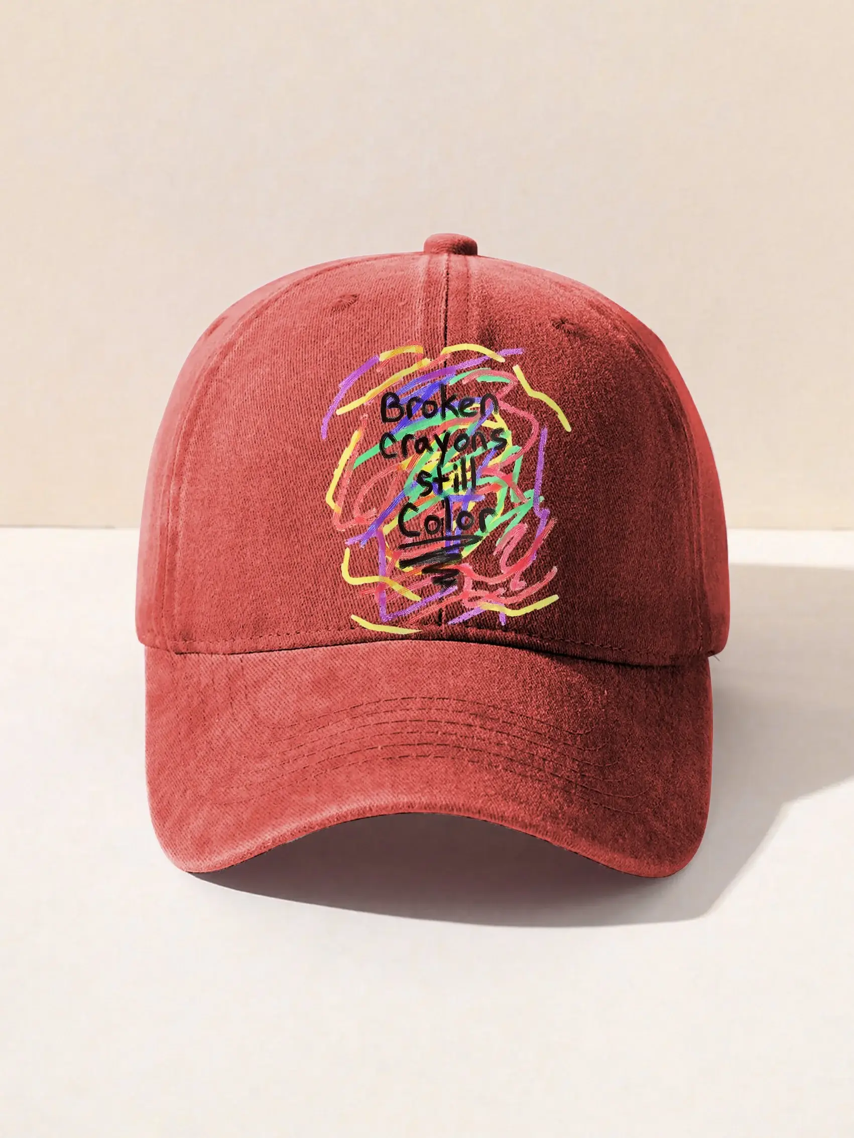Mental Health Awareness Broken Crayons Still Color Encourage Print Casual Hats