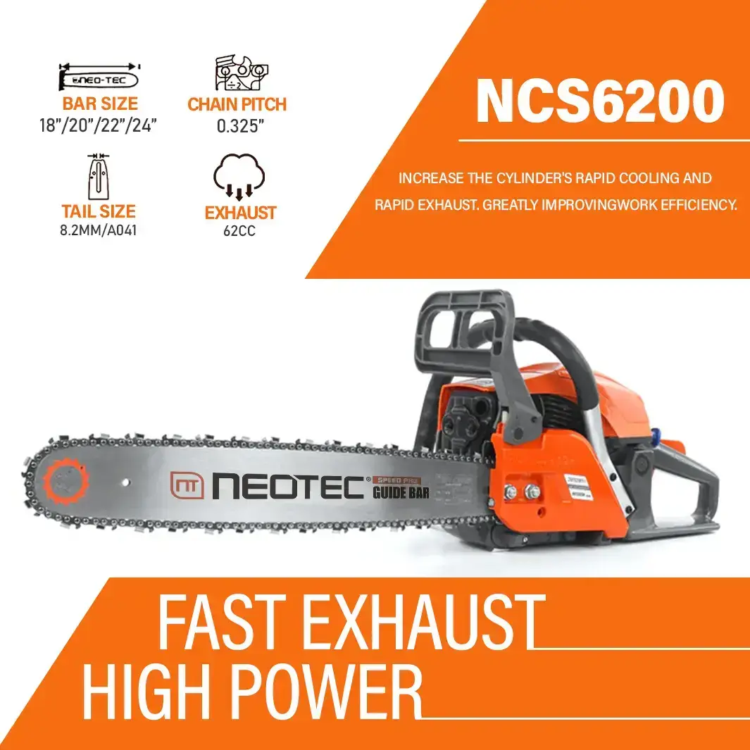 58cc/62cc Gas-Powered Chainsaw with 25:1 Gas/Oil Mix, Lightweight Portable Design for Easy Cutting Wood in Outdoor Garden