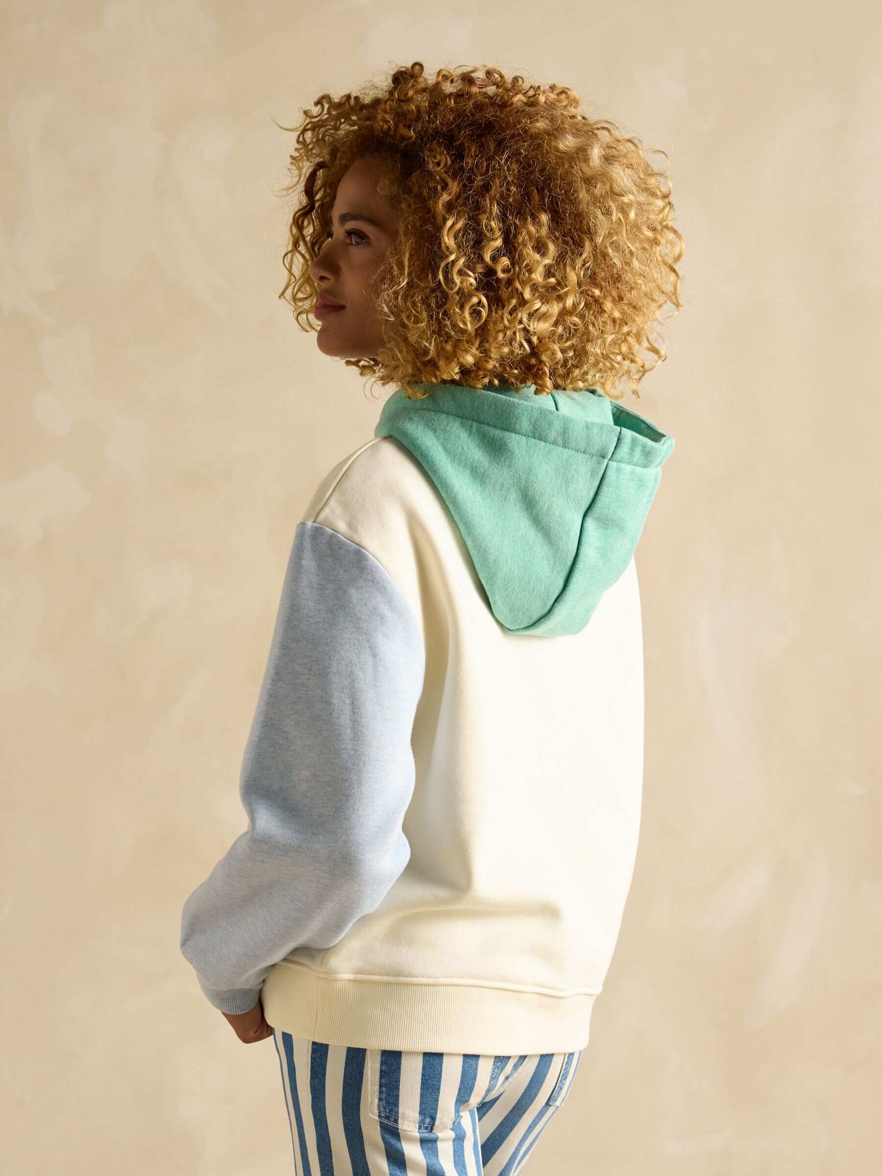 Milbourne Colour Block Marl Cotton Rich Hoodie