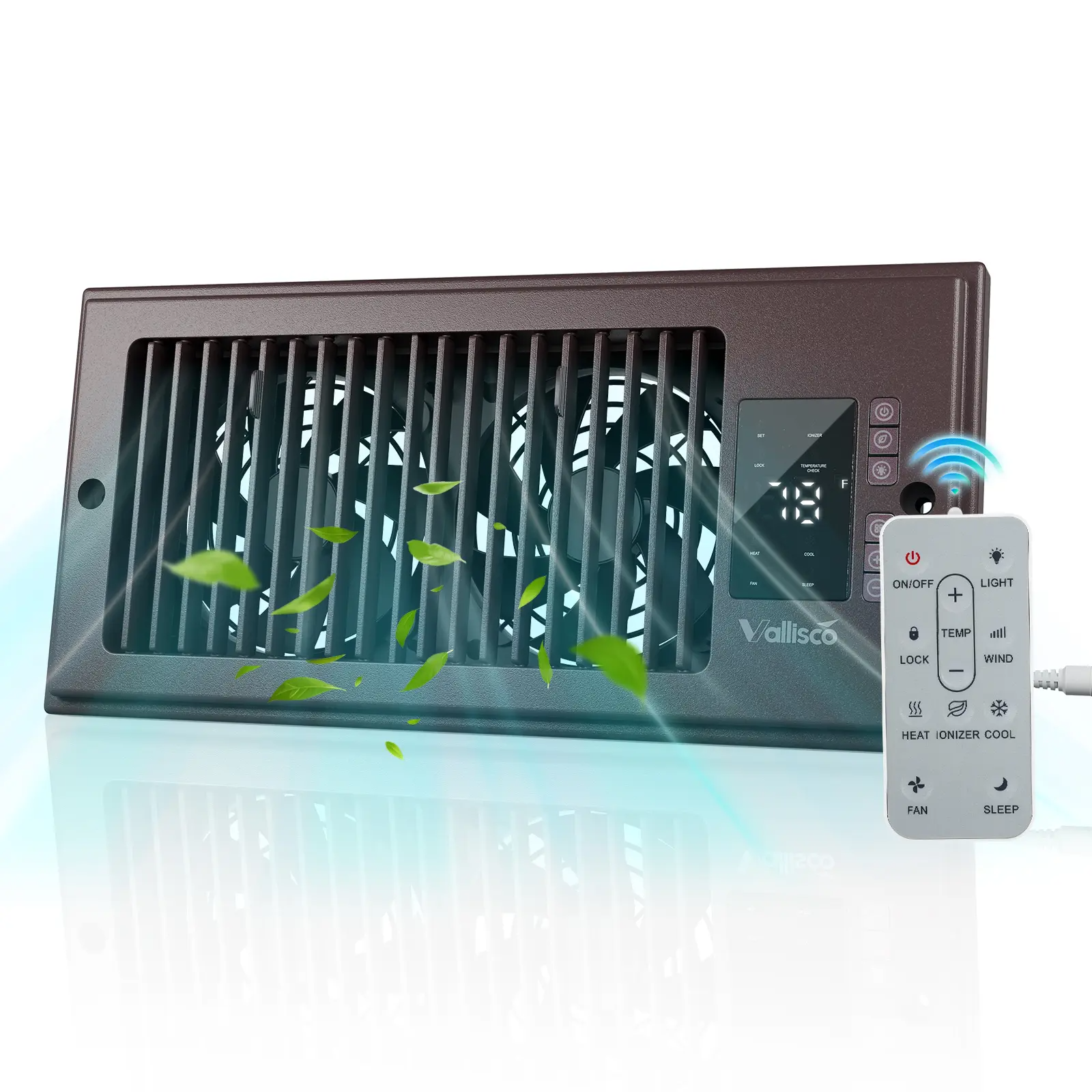 Register Booster Fan for 4” x 10” Vents - 10-Speed Remote Control