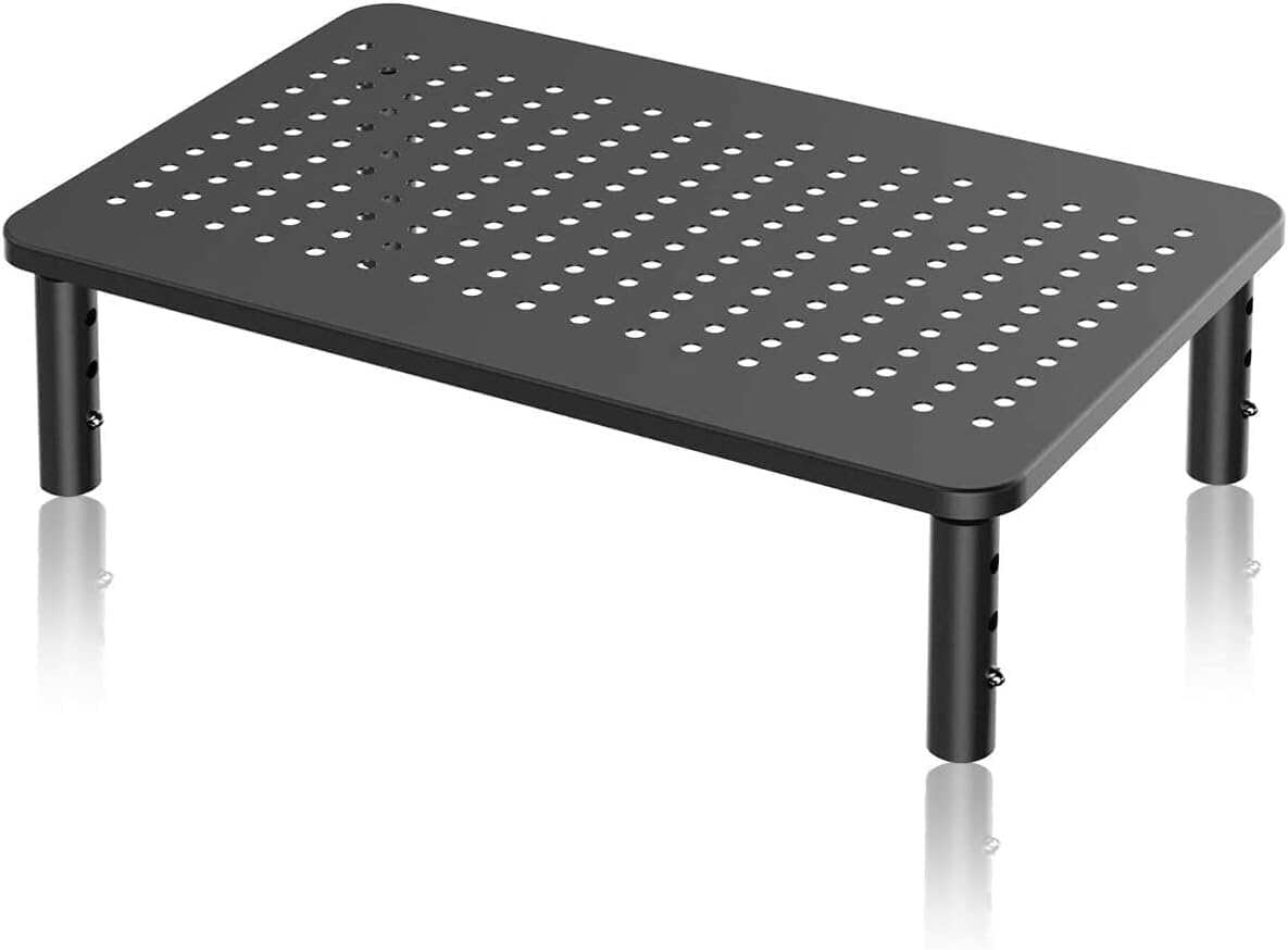 Computer Monitor Stand Riser,Monitor Riser for Laptop, Printer, Notebook and All Flat Screen TV Display with Vented Platform,3 Height Adjustable Laptop Riser,1 Pack,Black(MST003)