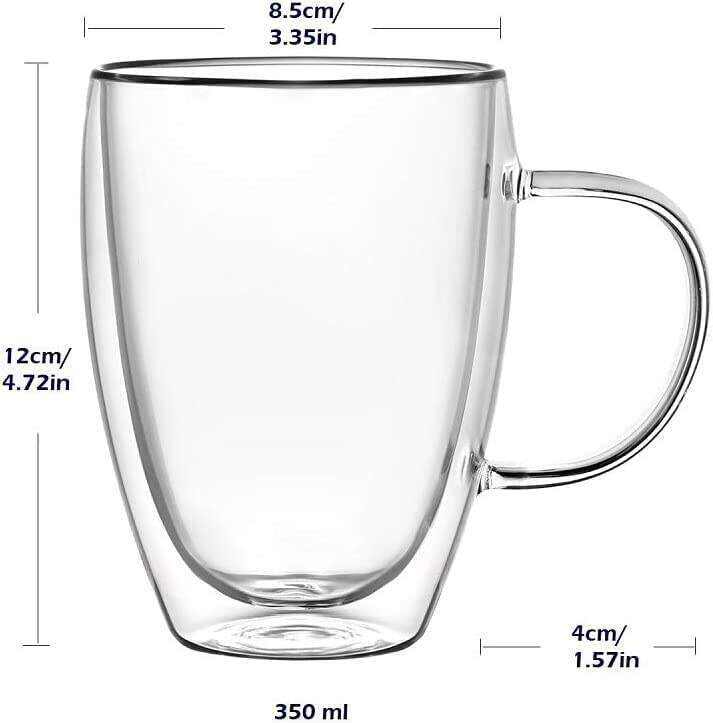 Espresso Cups With Handle,Espresso Shot Glasses,Clear Expresso Coffee Cups,Double Wall Insulated Espresso Mugs,Microwave Dishwasher Safe,Suit for Espresso Machine
