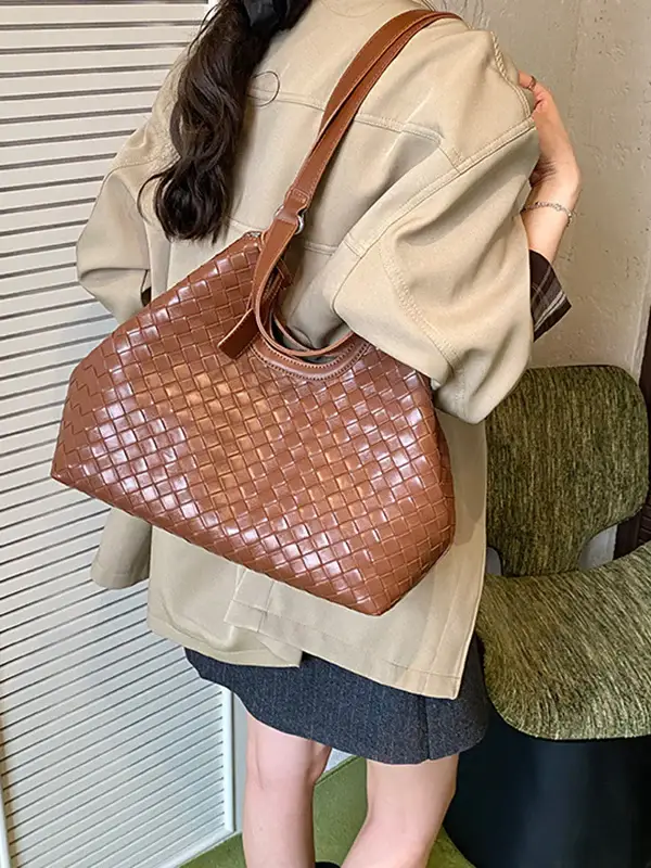 Intrecciato Woven Leather Tote Bag