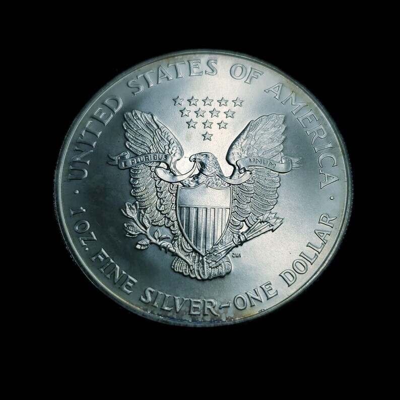 2002   American Silver Eagle   -  1 Oz .Silver - Key Date- Slight toning -   # 610
