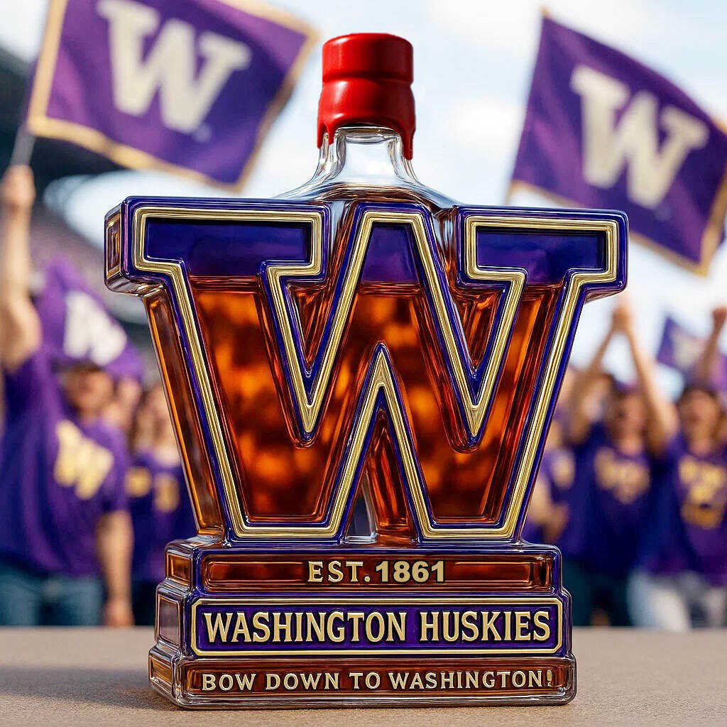 UW Washington Huskies Limited Edition Whiskey Bottle
