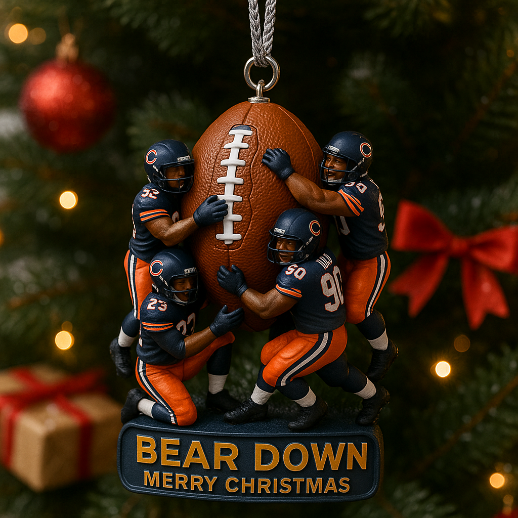 🏈 Chicago Bears “Bear Down” Christmas Ornament 2025