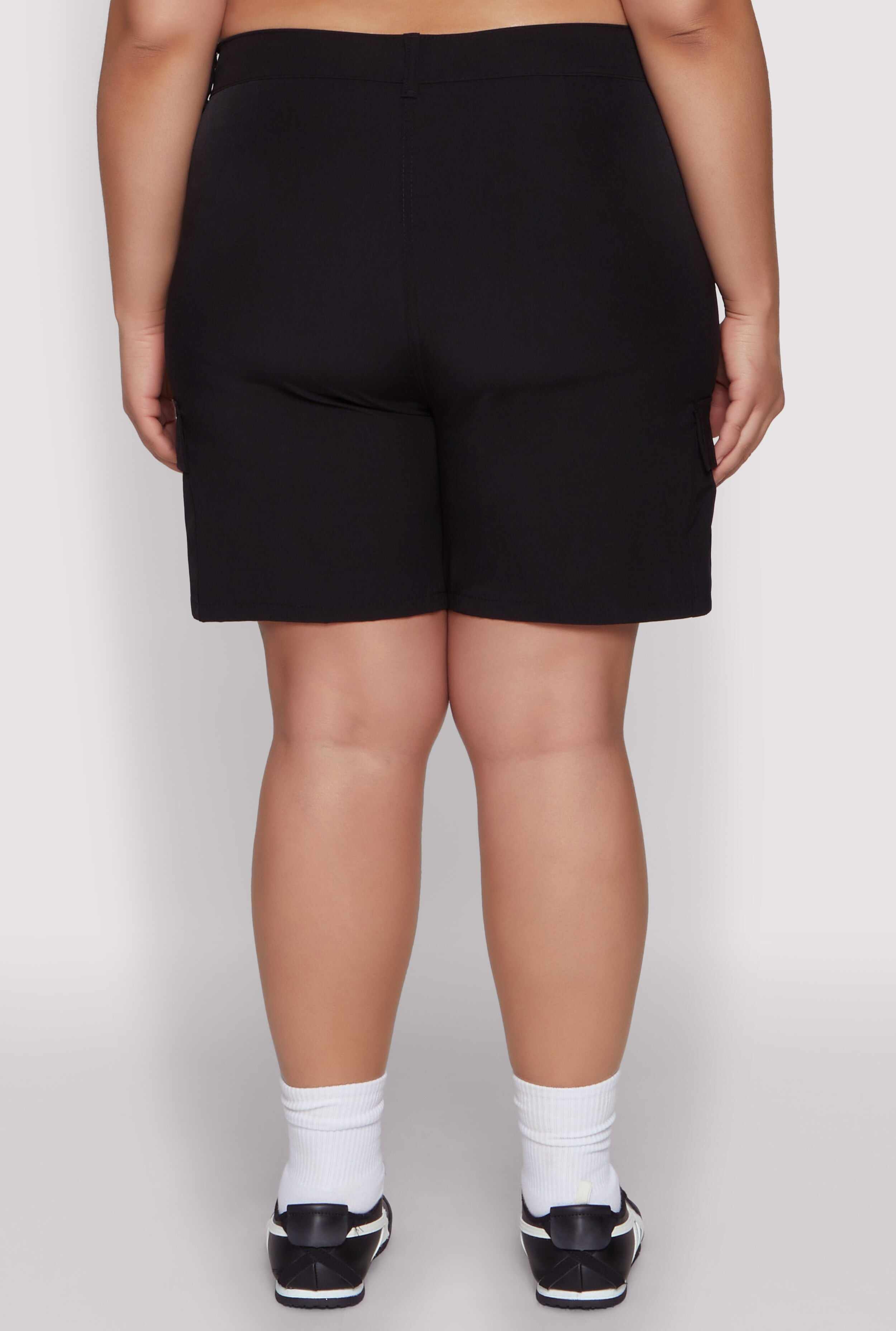 Plus Size Nylon Cargo Shorts