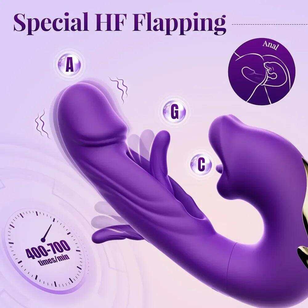 Tongue-Licking & Flapping Vibrator – G-Spot, Clitoral & Anal Stimulator for Women