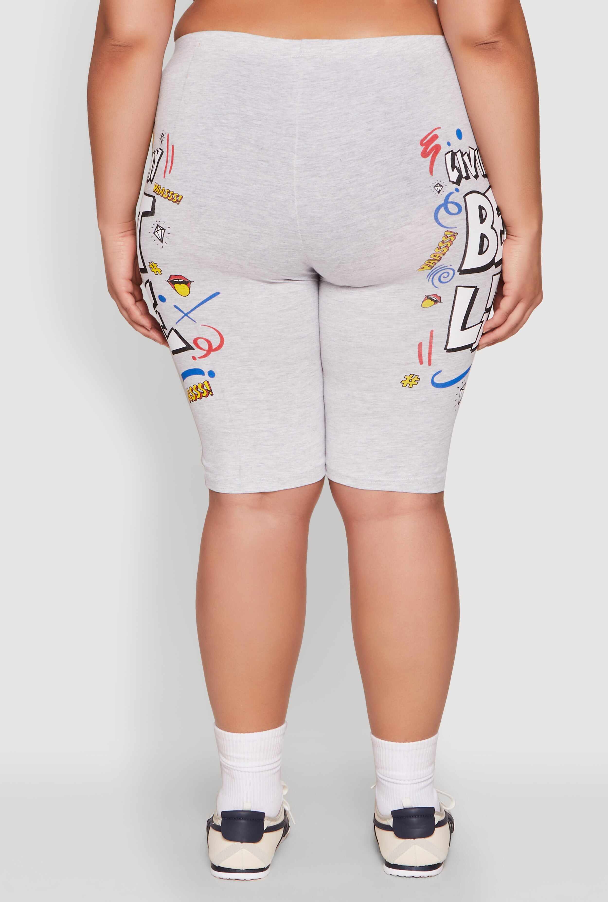 Plus Size Living My Best Life Graphic Shorts