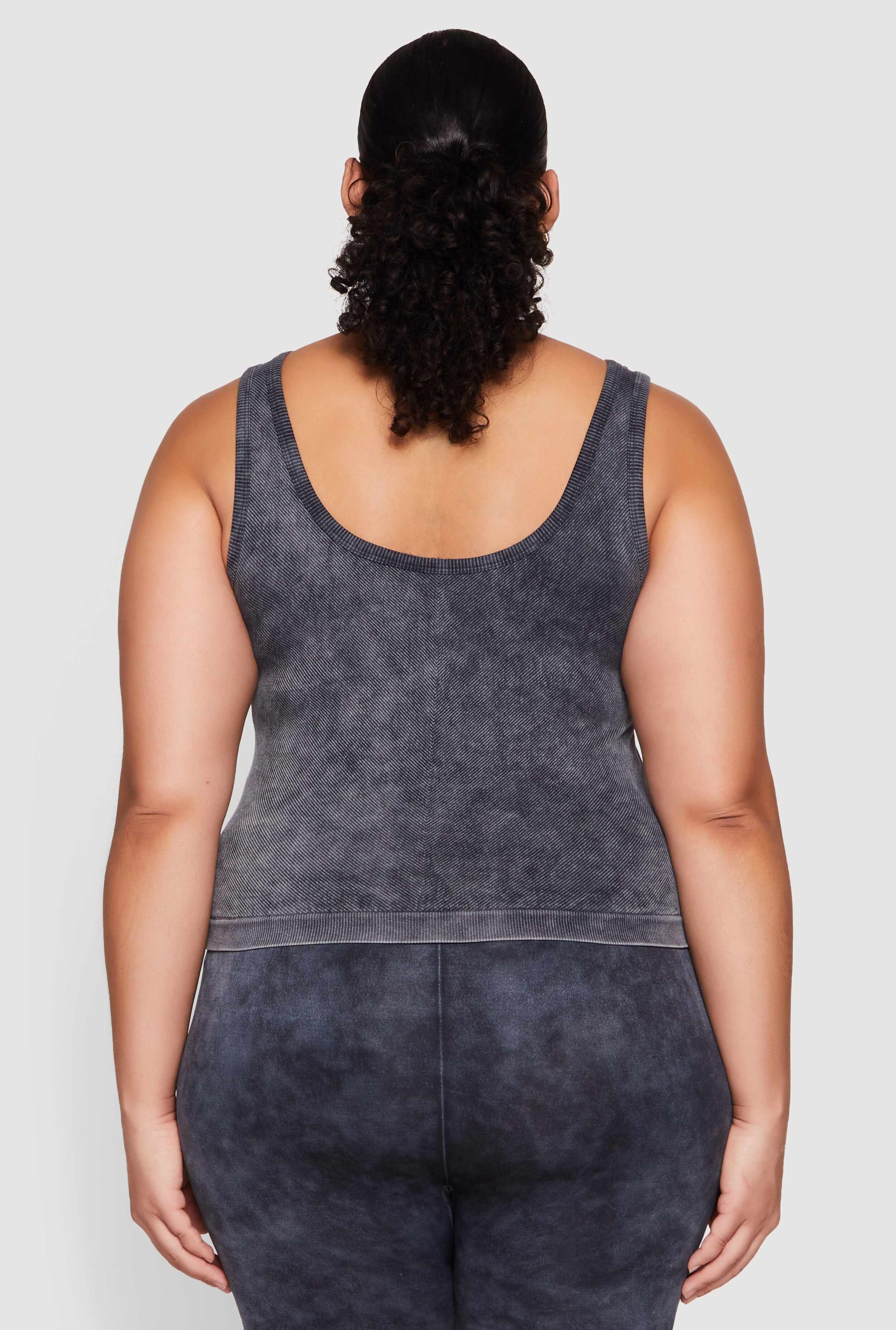 Plus Size Seamless Mineral Wash Tank Top