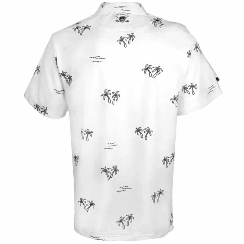 Aloha Cool-Stretch Men's Hawaiian Golf Shirt (White)