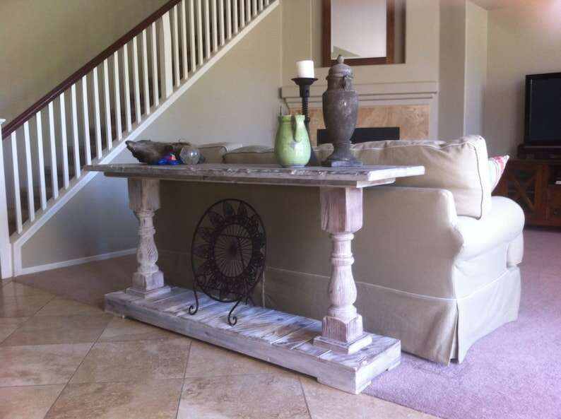 Console Table, Table, Reclaimed Wood, Sofa Table, Entertainment Console, Rustic, Handmade