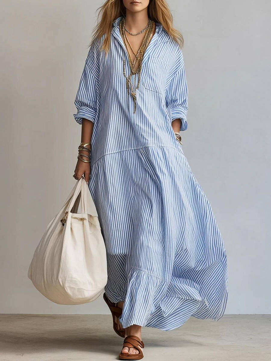 🔥Summer Arrivals🌟Women's Casual Striped Loose-fitting Dress
