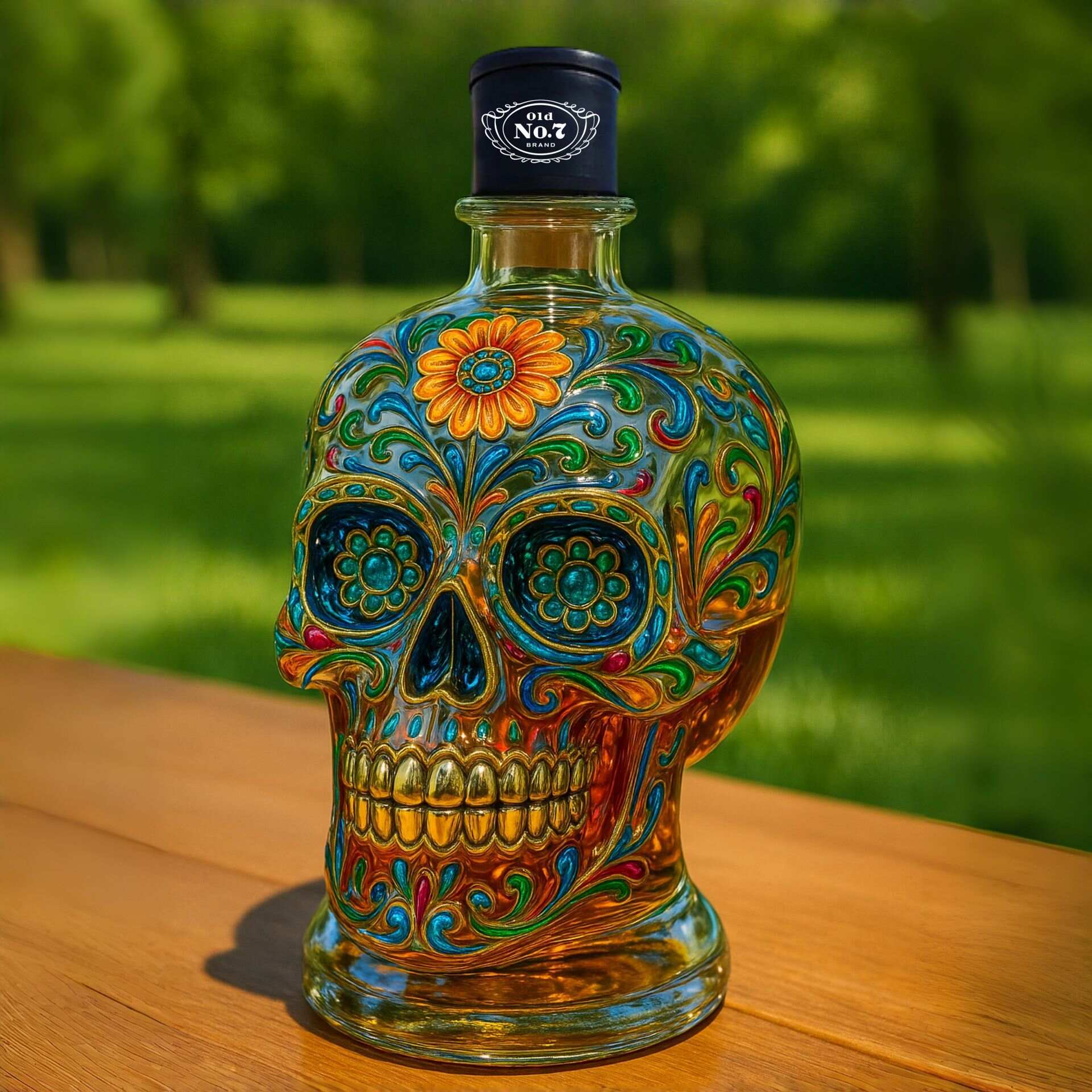 Calavera Whiskey Bottle
