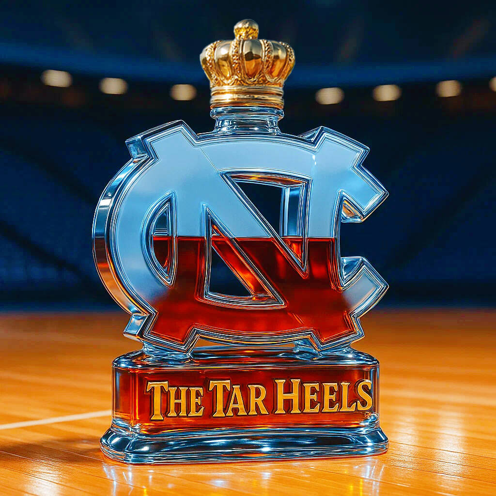 North Carolina Tar Heels Whiskey Bottle