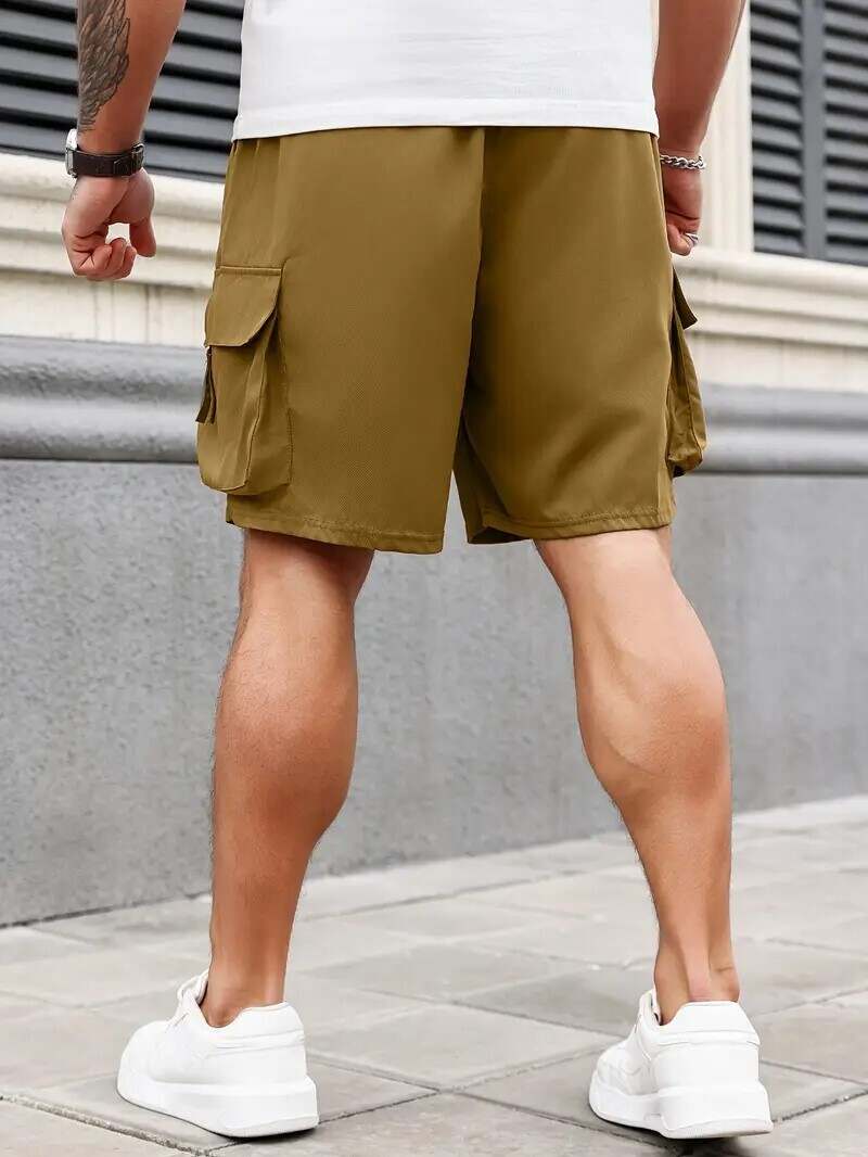 🔥Men's 8-Pack Plus Size Solid Flap Pocket Cargo Shorts