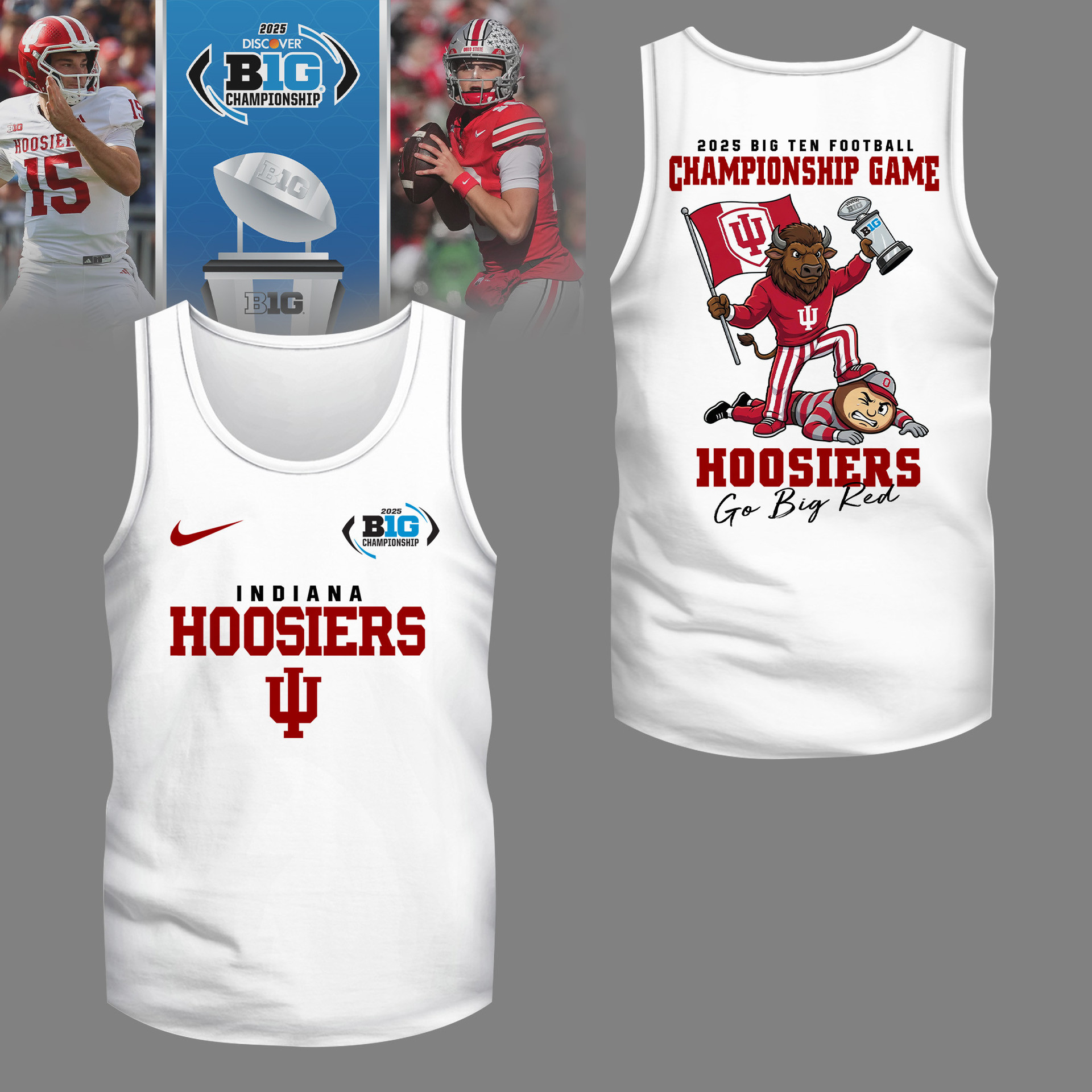 Indiana Hoosiers | Premium NCAA 2025 Big Ten Football Championship Game 3D Shirt NY