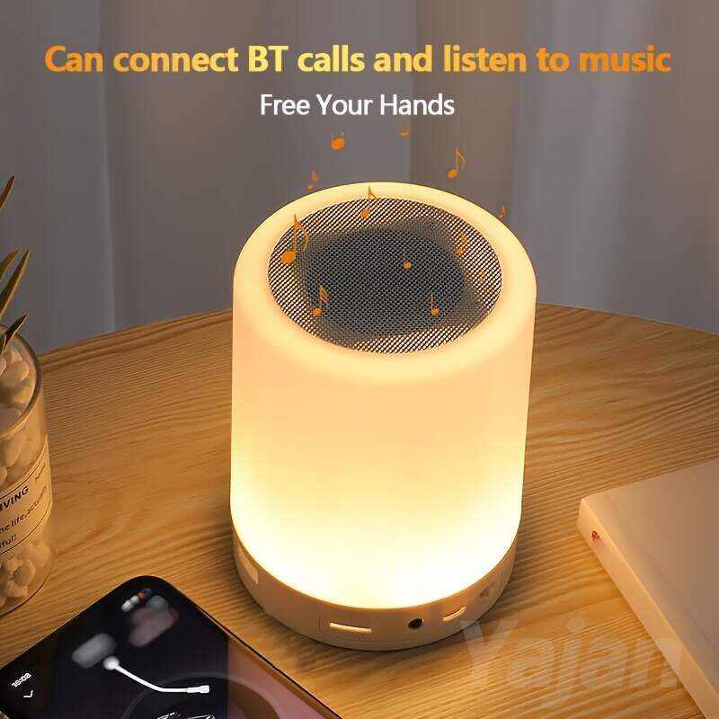1pc Wireless Night Light Speaker Bass Mini Sound For School Supplies Home Decor, Office, Camping