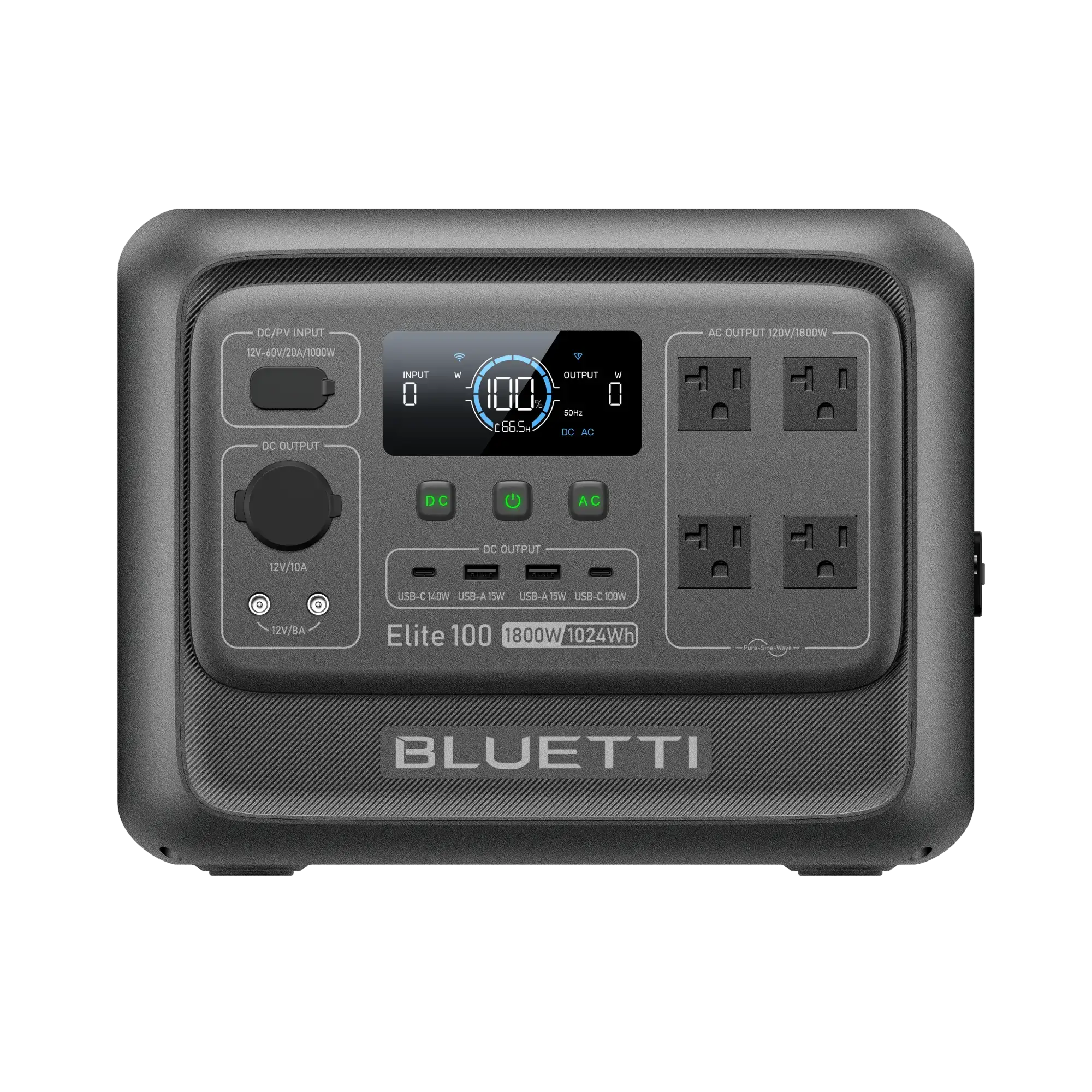 Elite 100 V2 1024Wh Portable Power Station, LiFePO4 Battery Solar Generator w/ 4 1800W AC Outlets (3600W Surge) Backup, 35% Smaller for Camping, Outages (Solar Panel Optional)