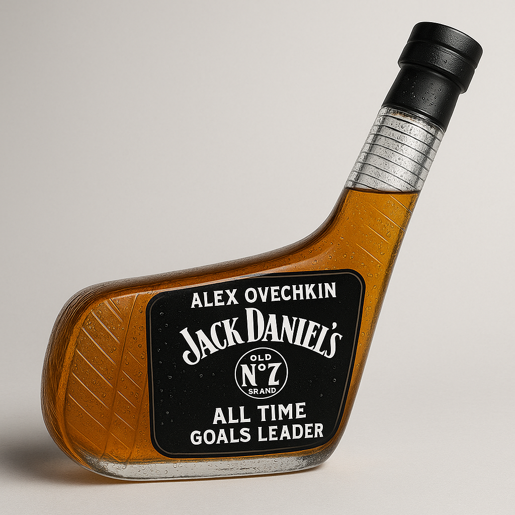 Alex Ovechkin, All Time Goals Leader Hockey Stick Whisky Bottle
