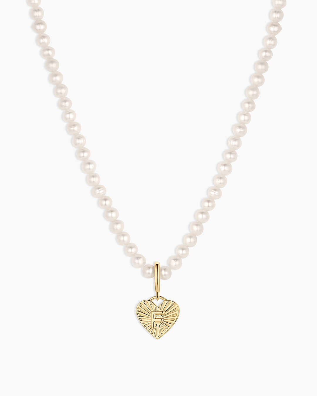 Vintage Heart Alphabet Charm Necklace