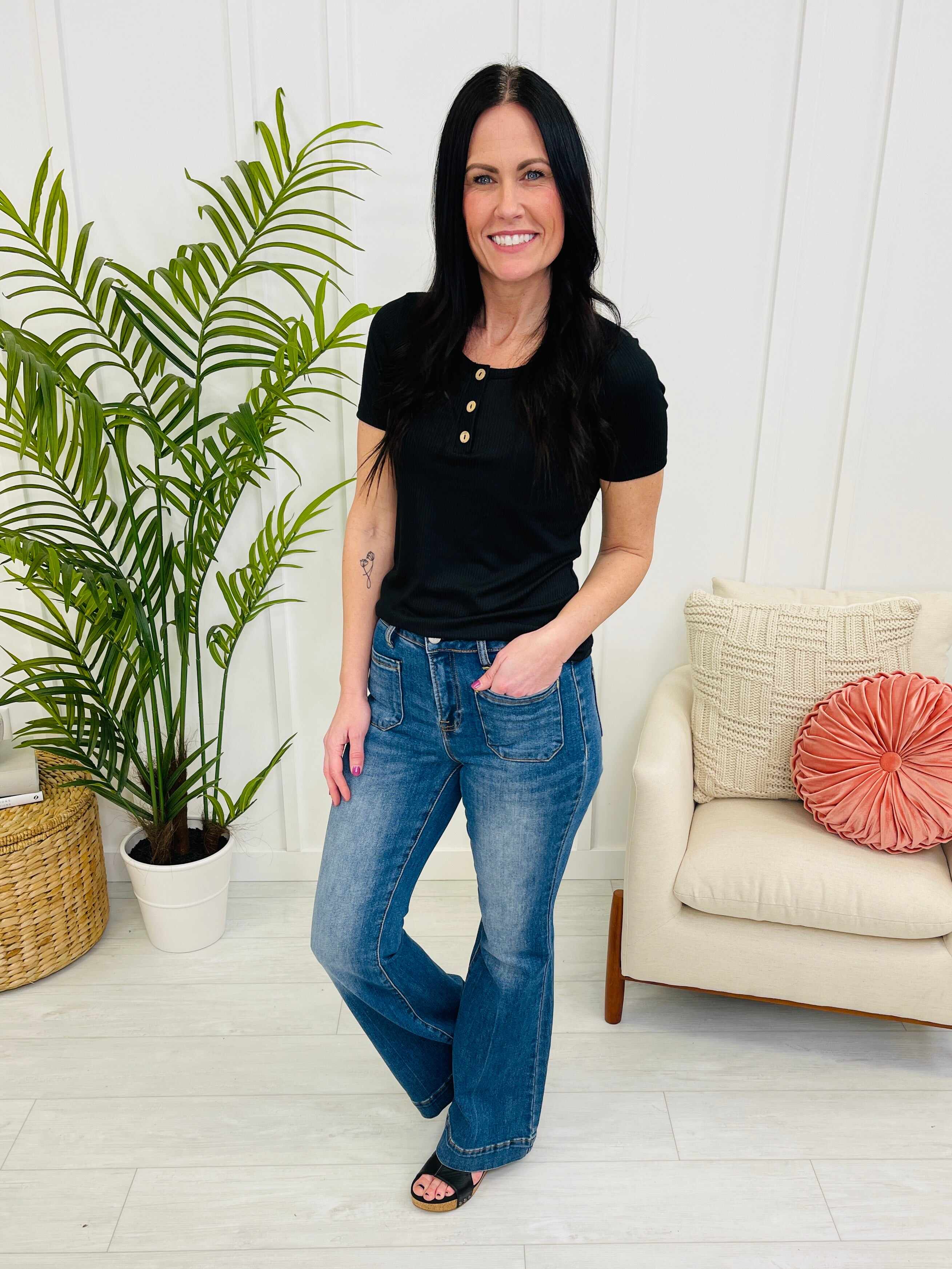 Risen REG/CURVY Belle of the Ball Bell Bottom Jeans