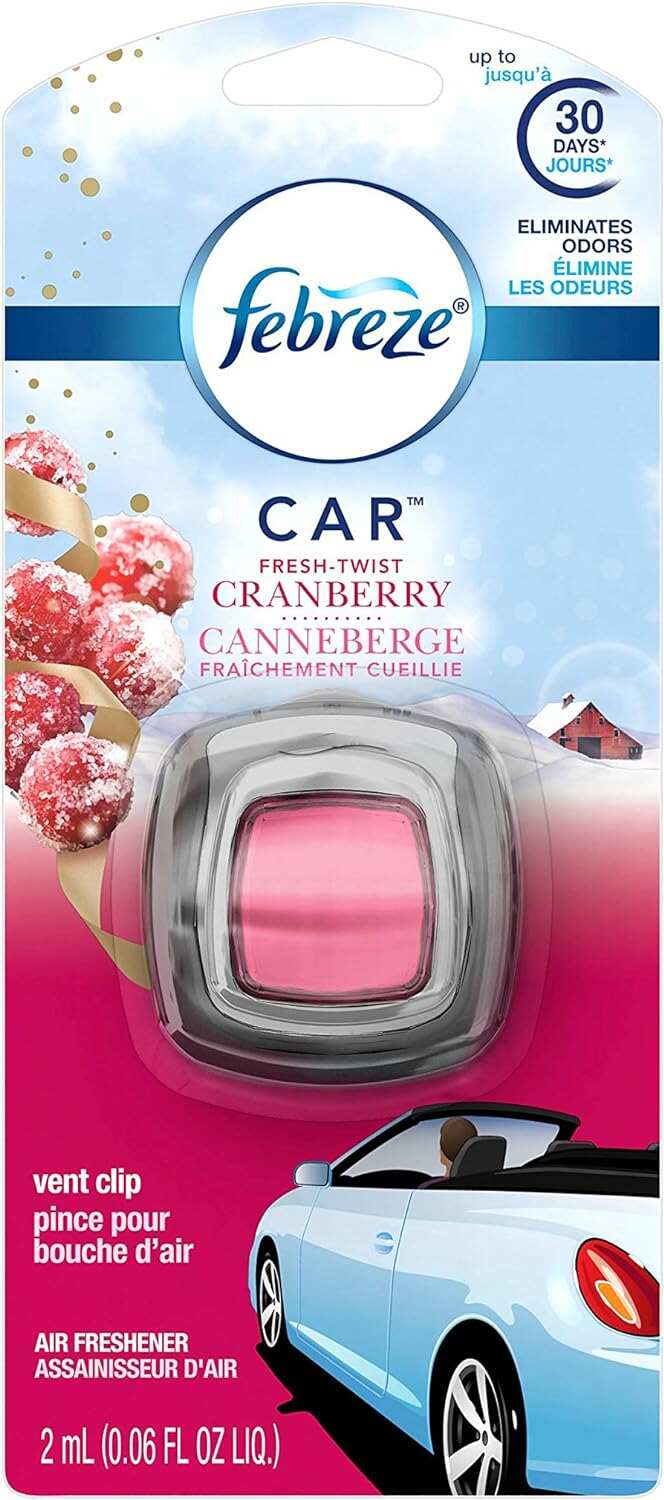 Febreze Car Air Fresheners, New Car Scent, Odor Eliminator for Strong Odors Car Vent Clips (2 Count)