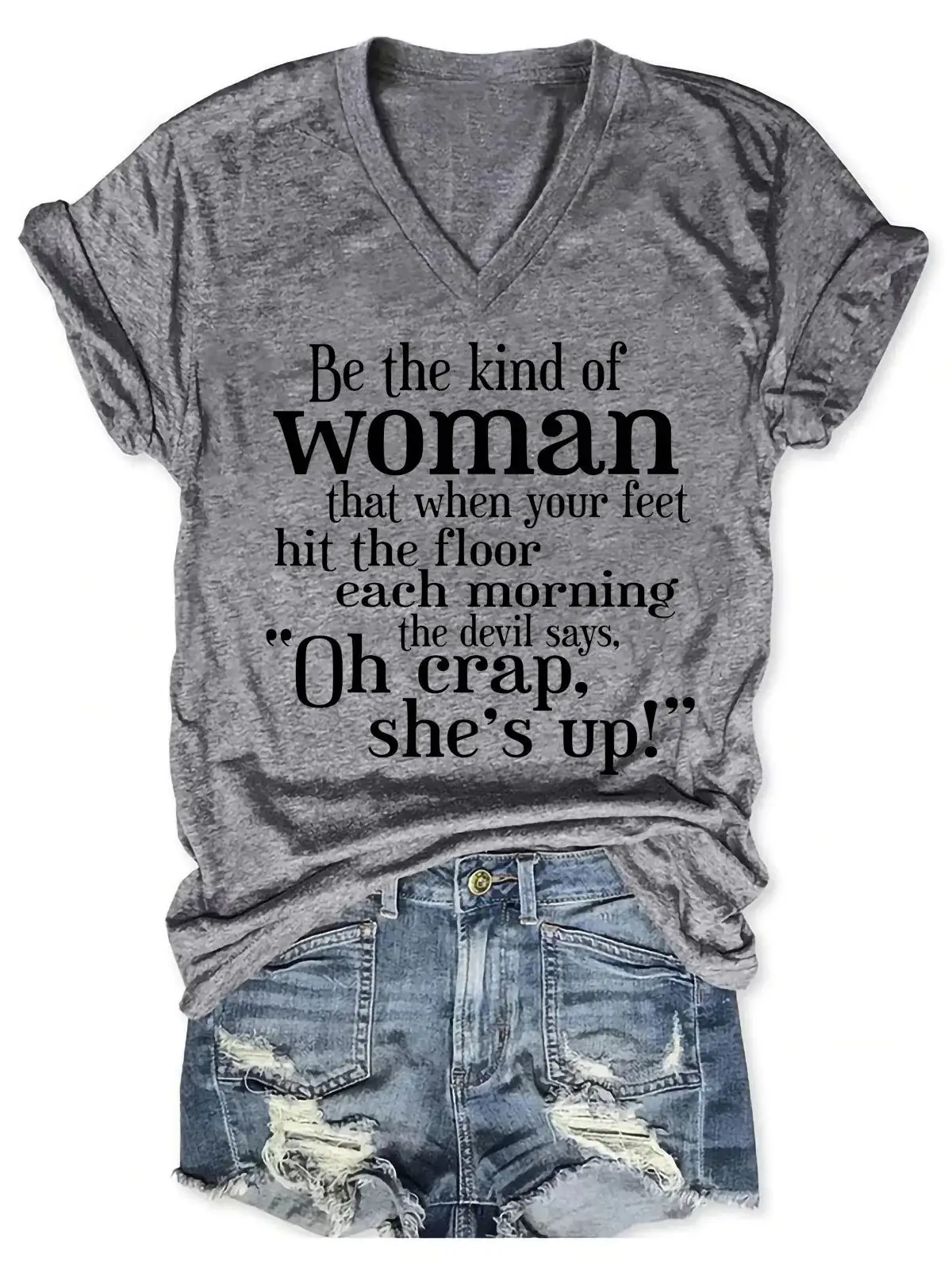 Women's Be The Kind Of Woman Print Casual  T-shirt
