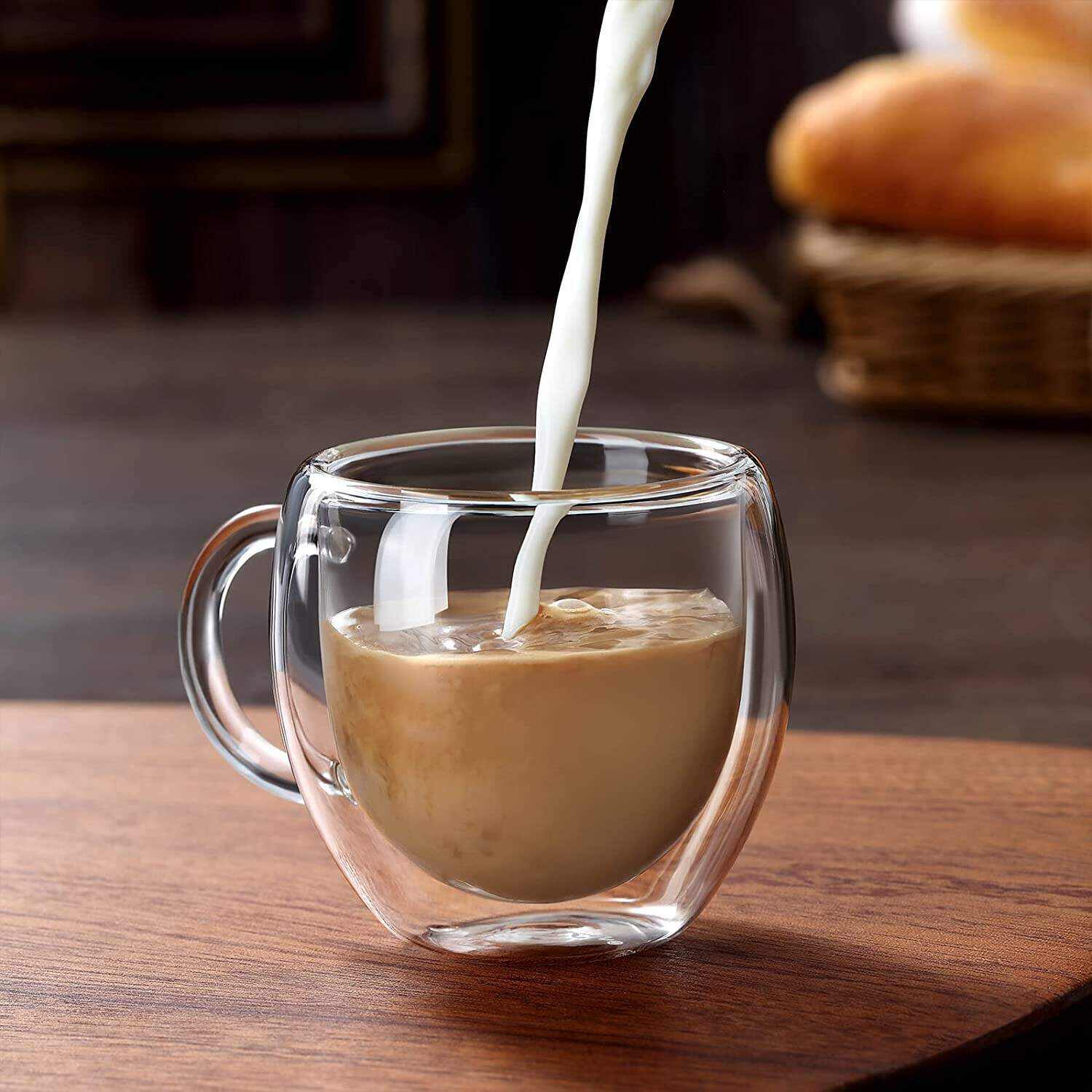 Espresso Cups With Handle,Espresso Shot Glasses,Clear Expresso Coffee Cups,Double Wall Insulated Espresso Mugs,Microwave Dishwasher Safe,Suit for Espresso Machine