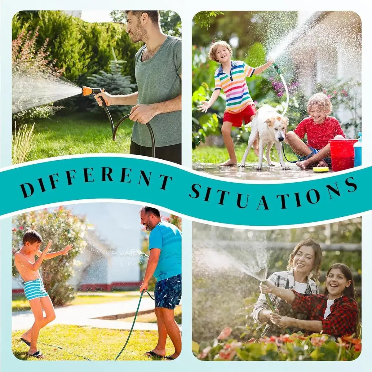 Garden Hose Quick Connectors 3/4-Inch Male and Female, 4-6 Set Plastic+Aluminum Outdoor Tool Accessory, Leak Proof Seal, Easy Connection Lawn Care Item, Mother’s Day Gift, summerwins