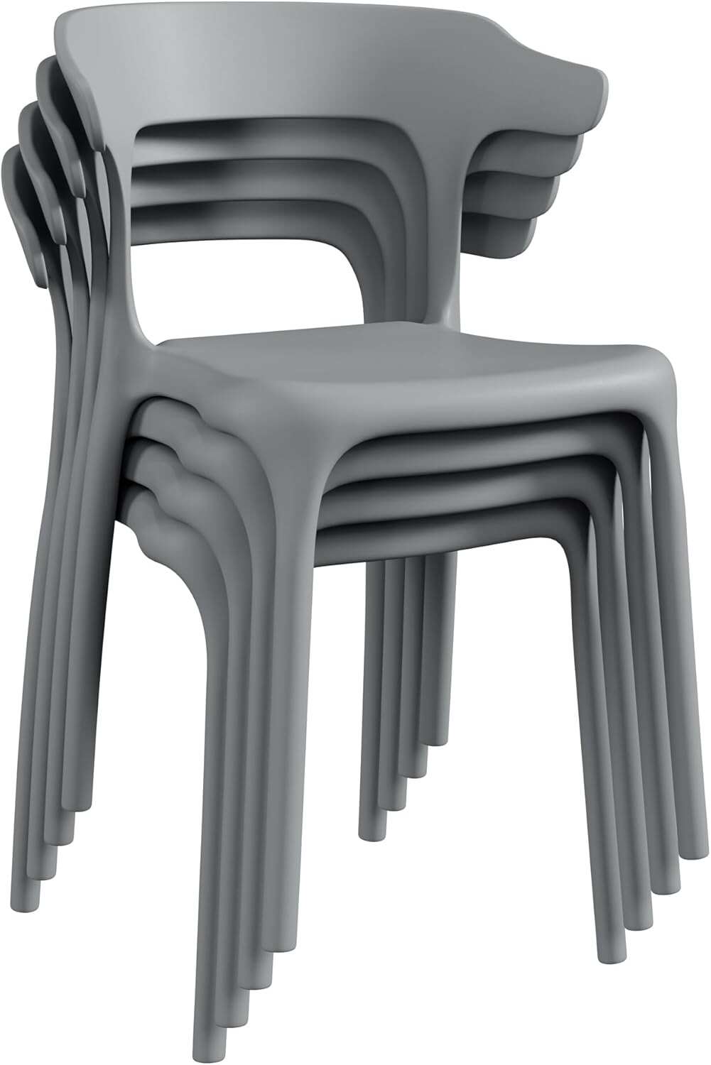 VECELO 4 Pack Plastic Stacking Chairs