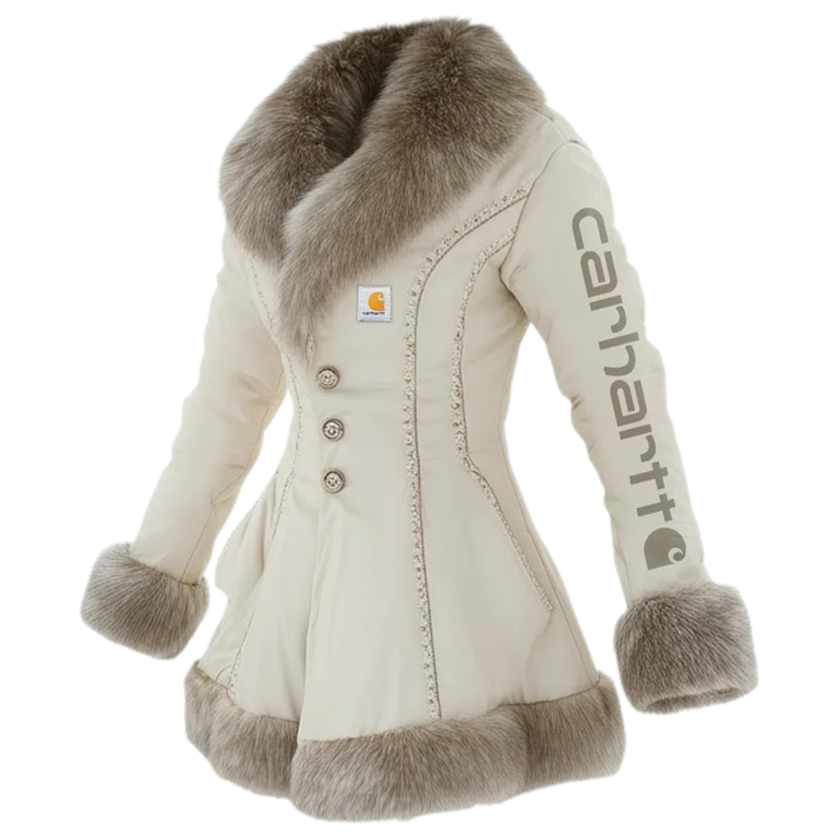 Women's Retro Mid-Length Fur Collar A-Line Coat