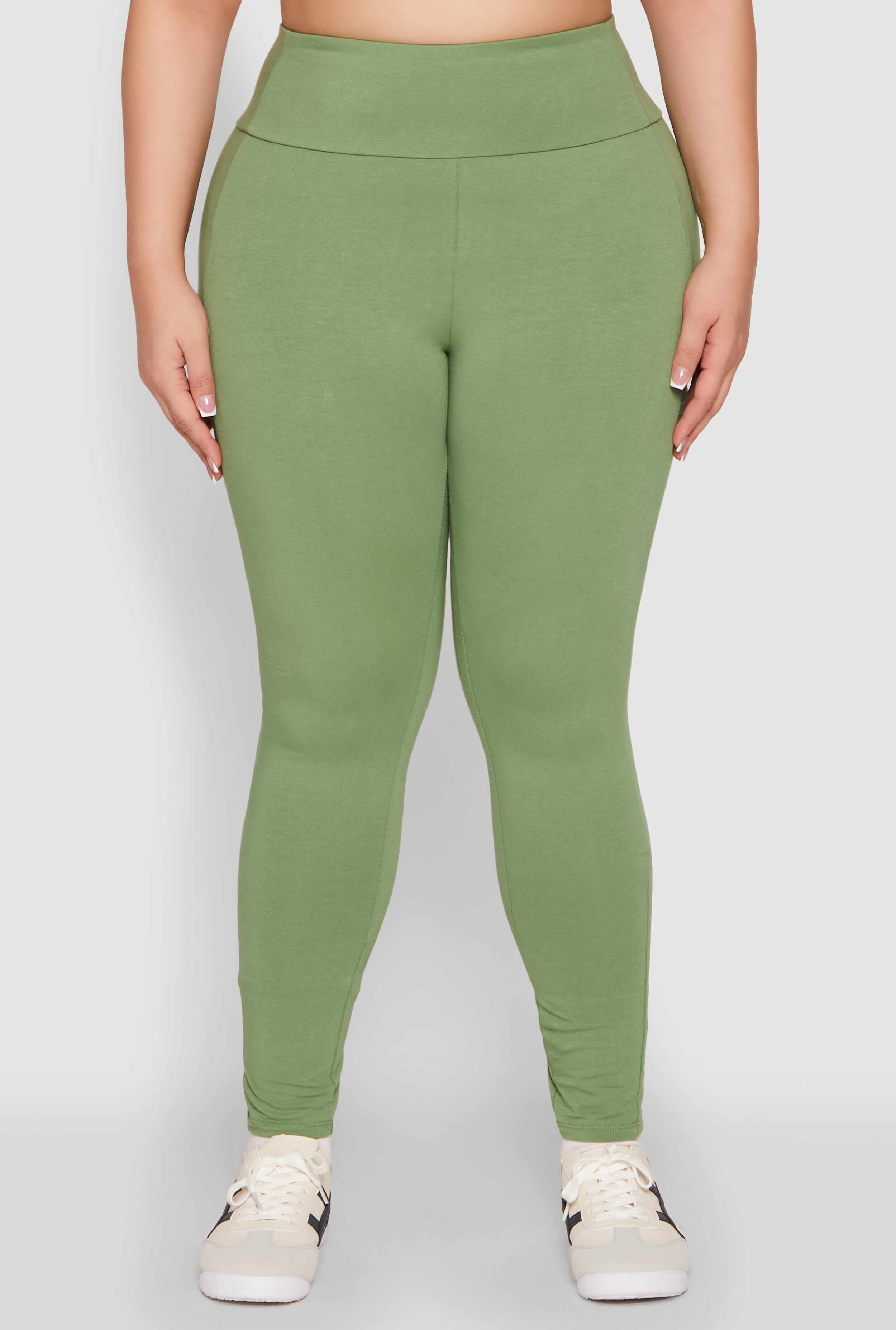 Plus Size Side Pocket High Waisted Leggings